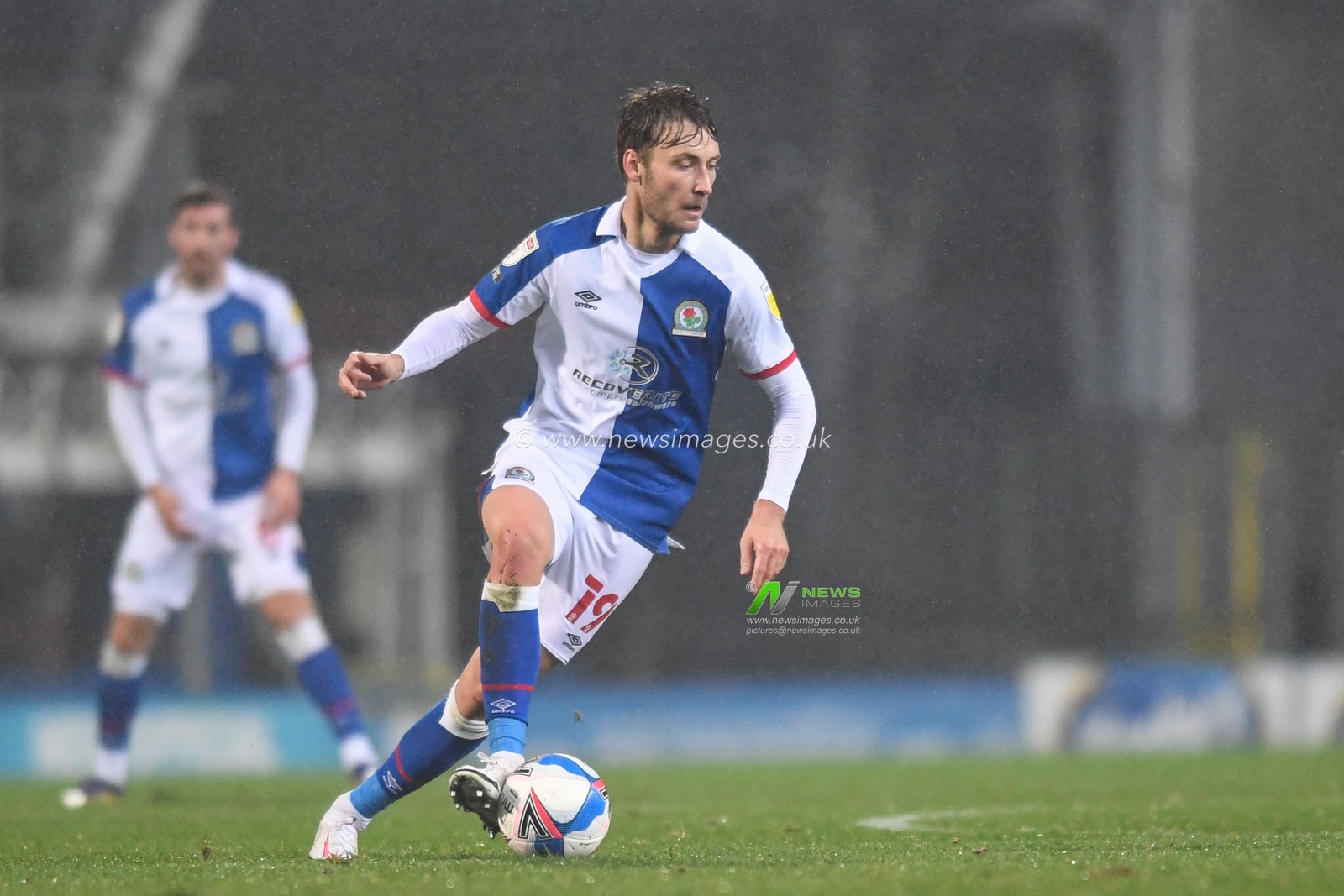 Tom Trybull #19 of Blackburn Rovers with the ball