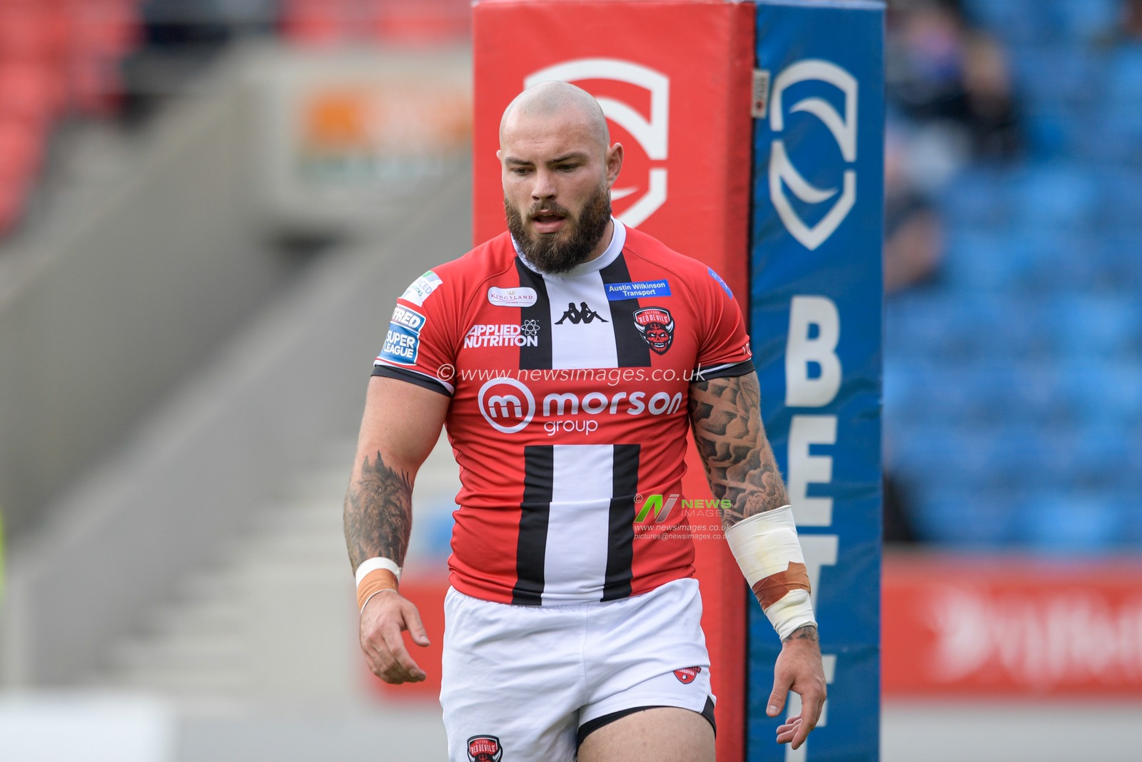 Sam Luckley (27) of Salford Red Devils in action during the game