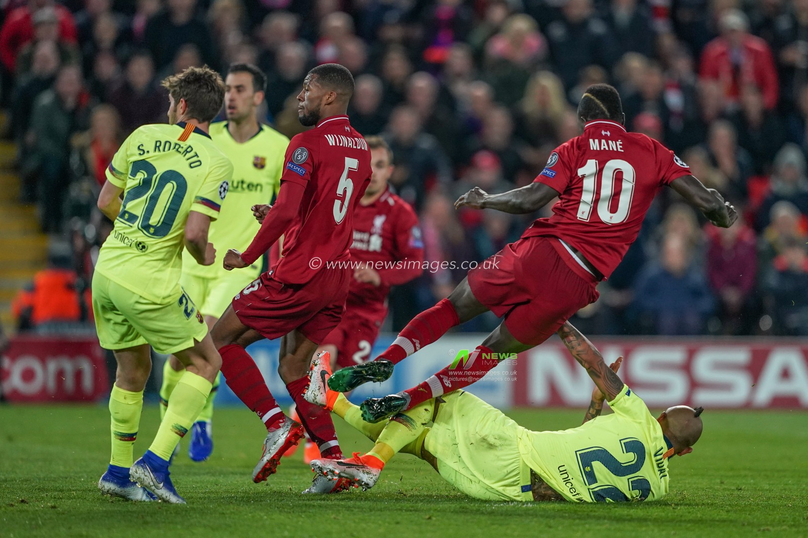 7th May 2019 , Anfield Stadium, Liverpool, England;  UEFA Champions League Semi Final, Second Leg, Liverpool FC vs FC Barcelona ; Georginio Wijnaldum (05) of Liverpool scores to make it 2-0


Credit: Terry Donnelly/News Images