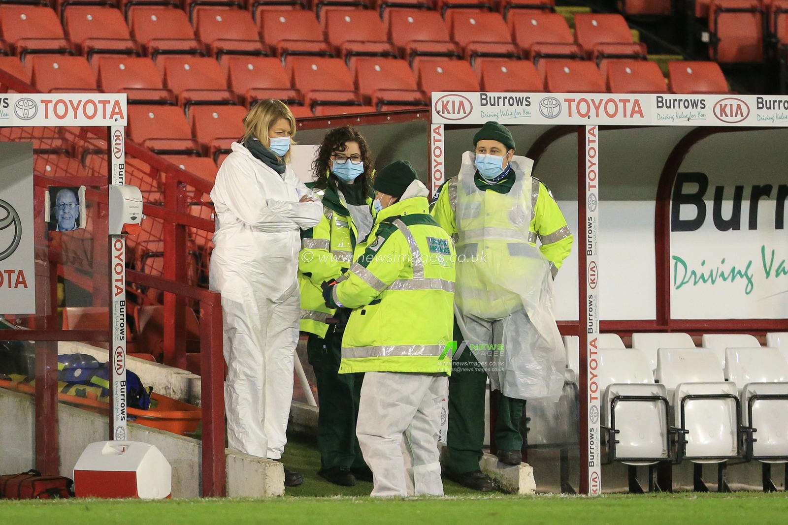 Medical teams before the game