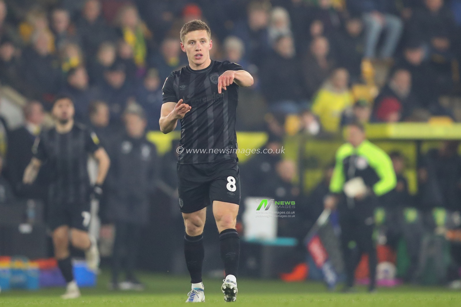 Greg Docherty #8 of Hull City gives his teammates instructions during the Sky Bet Championship match Norwich City vs Hull City at Carrow Road, Norwich, United Kingdom, 14th February 2023

(Photo by Gareth Evans/News Images)