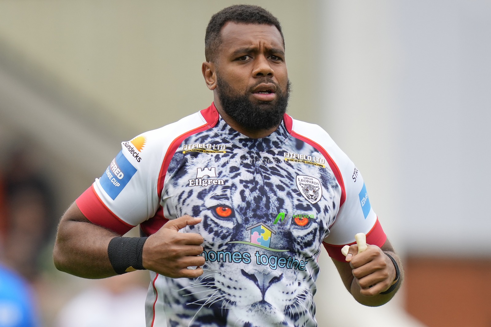 Ben Nakubuwai #14 of Leigh Leopards during the Betfred Challenge Cup Semi-Final match Leigh Leopards vs St Helens at Halliwell Jones Stadium, Warrington, United Kingdom, 22nd July 2023

(Photo by Steve Flynn/News Images)