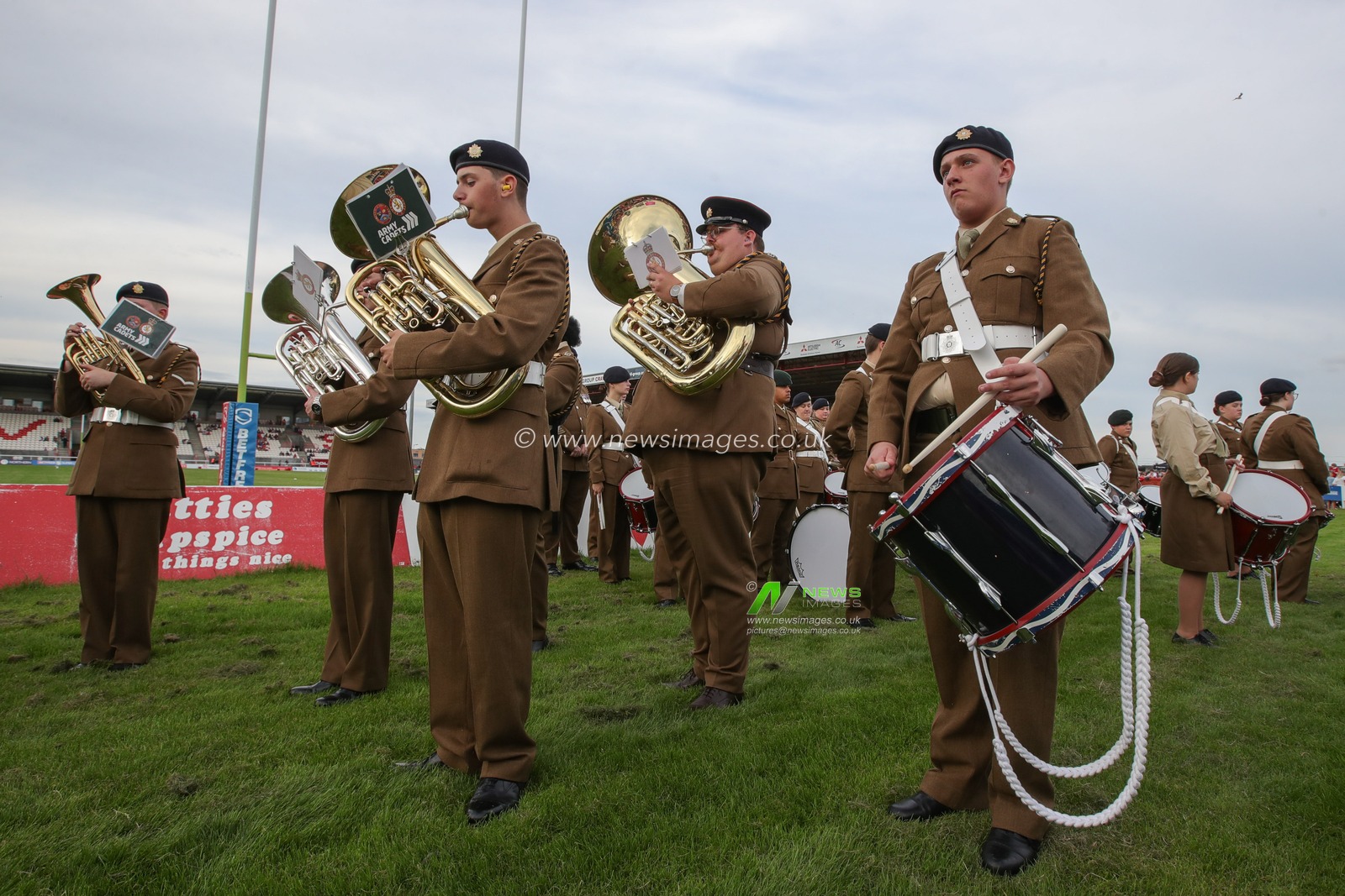Army Cadets play for the crowd ahead of the Betfred Super League Round 20 match Hull KR vs Castleford Tigers at Sewell Group Craven Park, Kingston upon Hull, United Kingdom, 28th July 2023

(Photo by James Heaton/News Images)