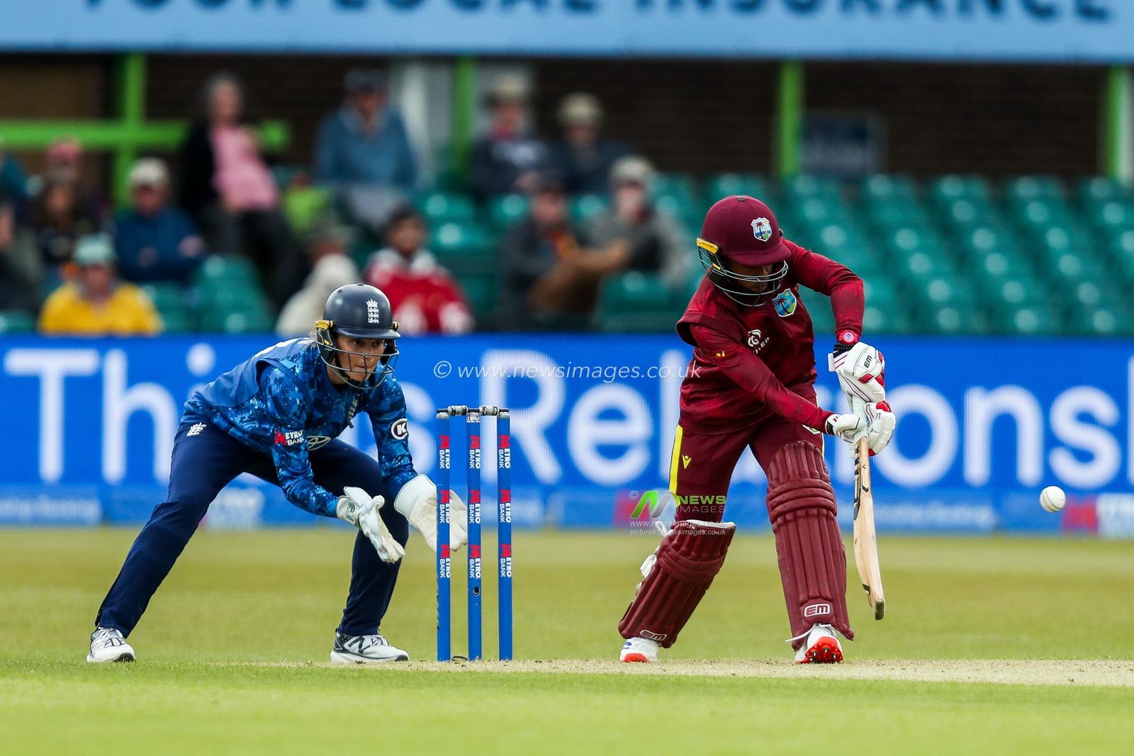 Shemaine Campbelle of West Indies Women bats during the 2nd Metro Bank ODI Day International England Women v West Indies Women at Uptonsteel County Ground, Leicester, United Kingdom, 4th June 2025

(Photo by Izzy Poles/News Images)