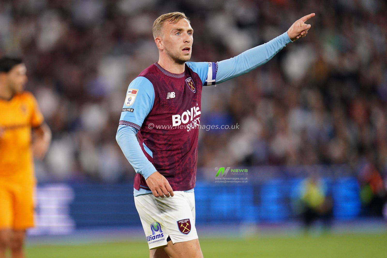 Jarrod Bowen of West Ham United during the Sky Bet Championship match West Ham United vs Wolverhampton Wanderers at London Stadium, London, United Kingdom on 01 September 2026

(Photo by Harvey Murphy/News Images)