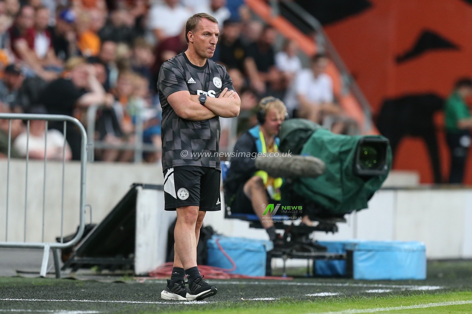 Brendan Rogers manager of Leicester City during the game