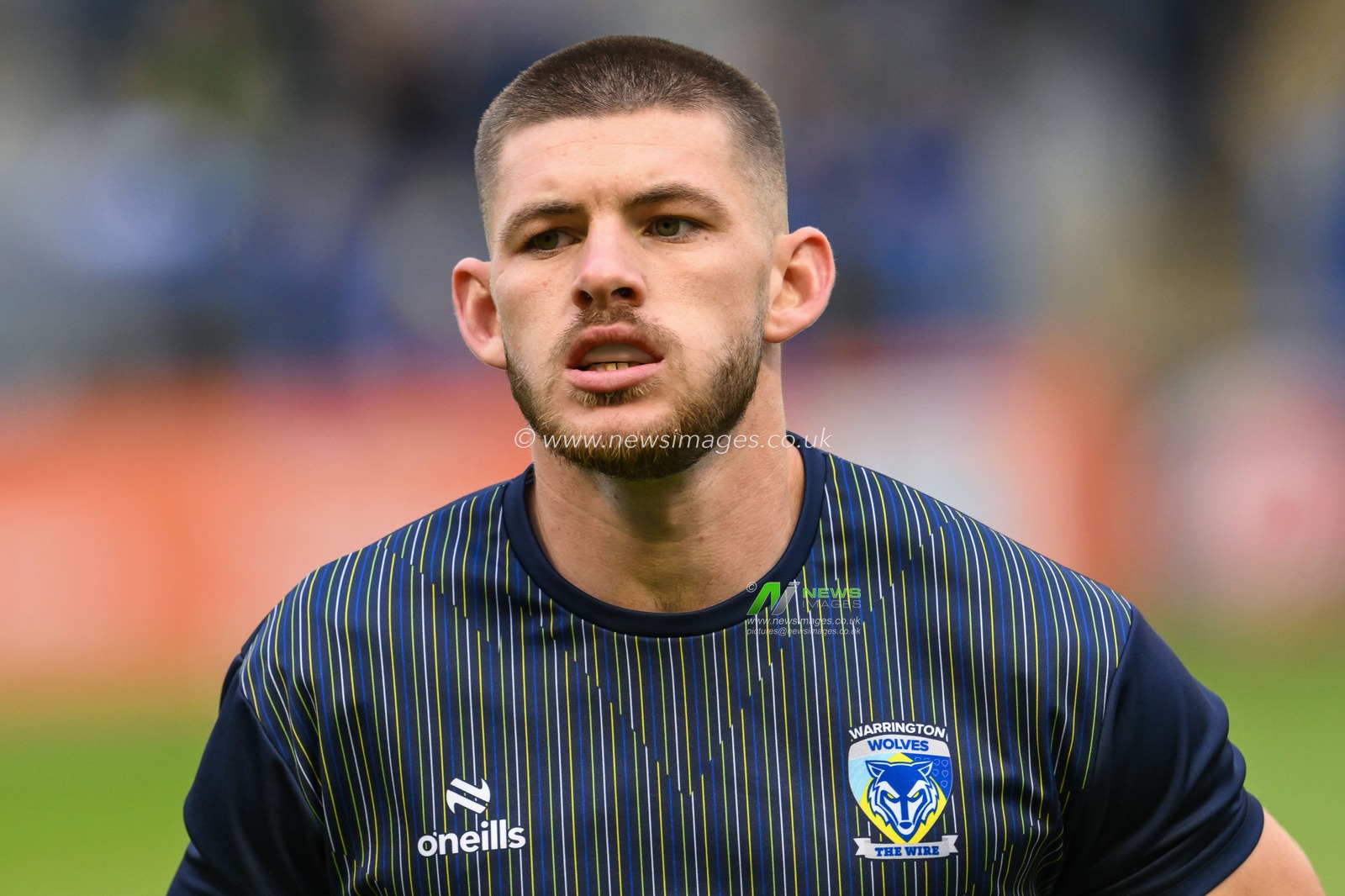 Danny Walker of Warrington Wolves during pre match warm up ahead of the Betfred Super League Round 17 match Warrington Wolves vs Leeds Rhinos at Halliwell Jones Stadium, Warrington, United Kingdom, 11th July 2024

(Photo by Craig Thomas/News Images)