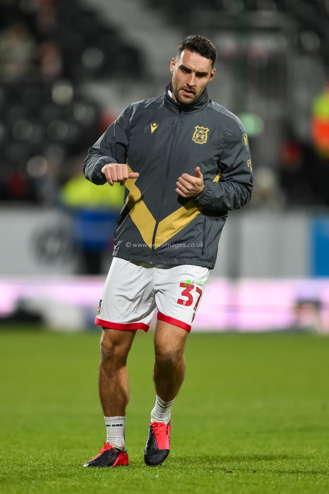 Matthew James of Wrexham during the pre-game warmup ahead of the Sky Bet League 1 match Wrexham vs Birmingham City at SToK Cae Ras, Wrexham, United Kingdom, 23rd January 2025

(Photo by Craig Thomas/News Images)