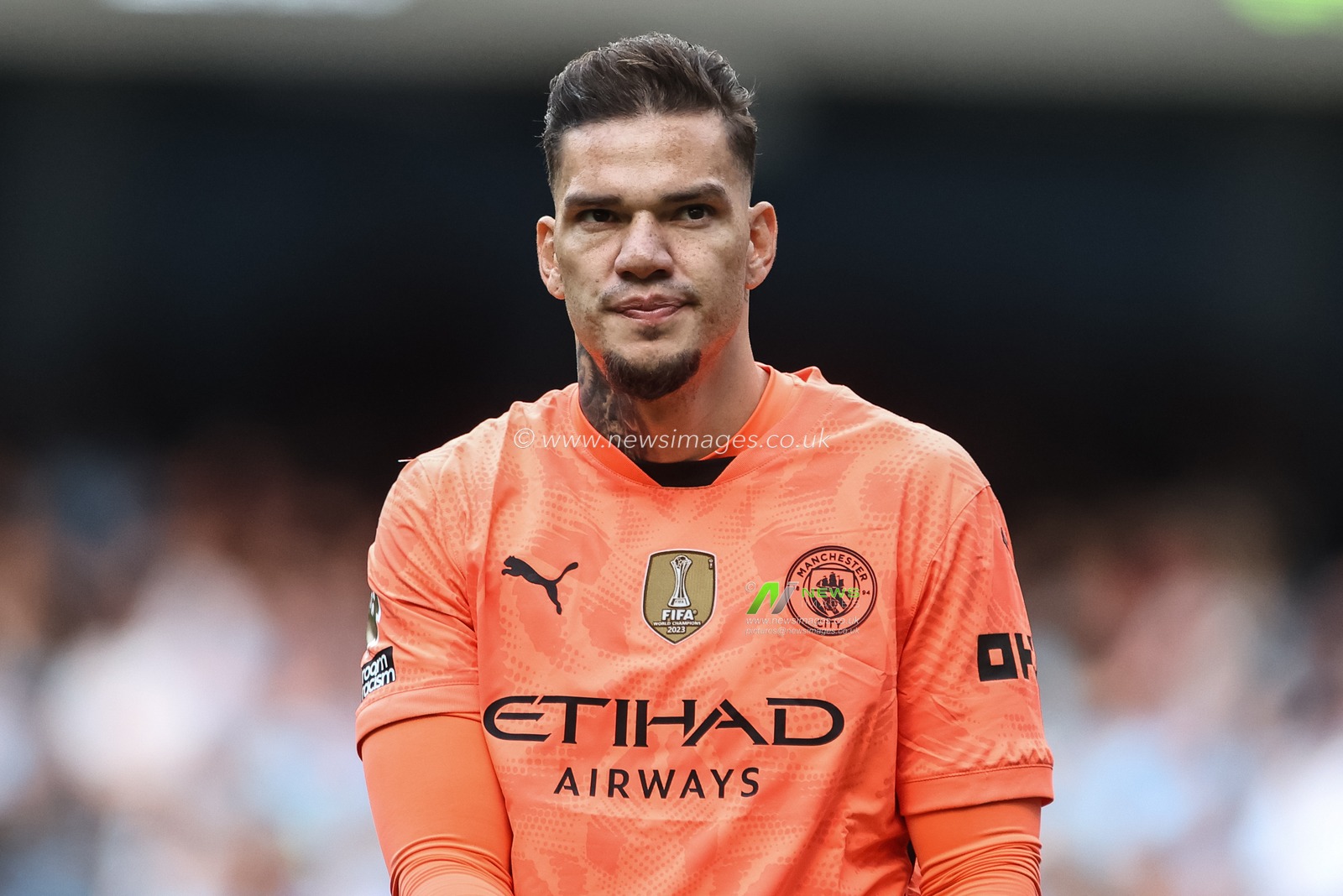 Ederson of Manchester City during the Premier League match Manchester City vs Ipswich Town at Etihad Stadium, Manchester, United Kingdom, 24th August 2024

(Photo by Mark Cosgrove/News Images)