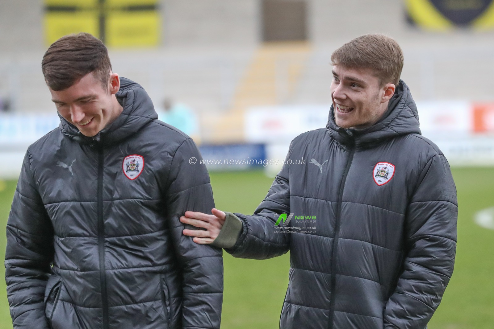 Conor Grant of Barnsley and Luca Connell of Barnsley Ã‡during the Sky Bet League 1 match Burton Albion vs Barnsley at Pirelli Stadium, Burton upon Trent, United Kingdom, 1st April 2024

(Photo by Alfie Cosgrove/News Images)