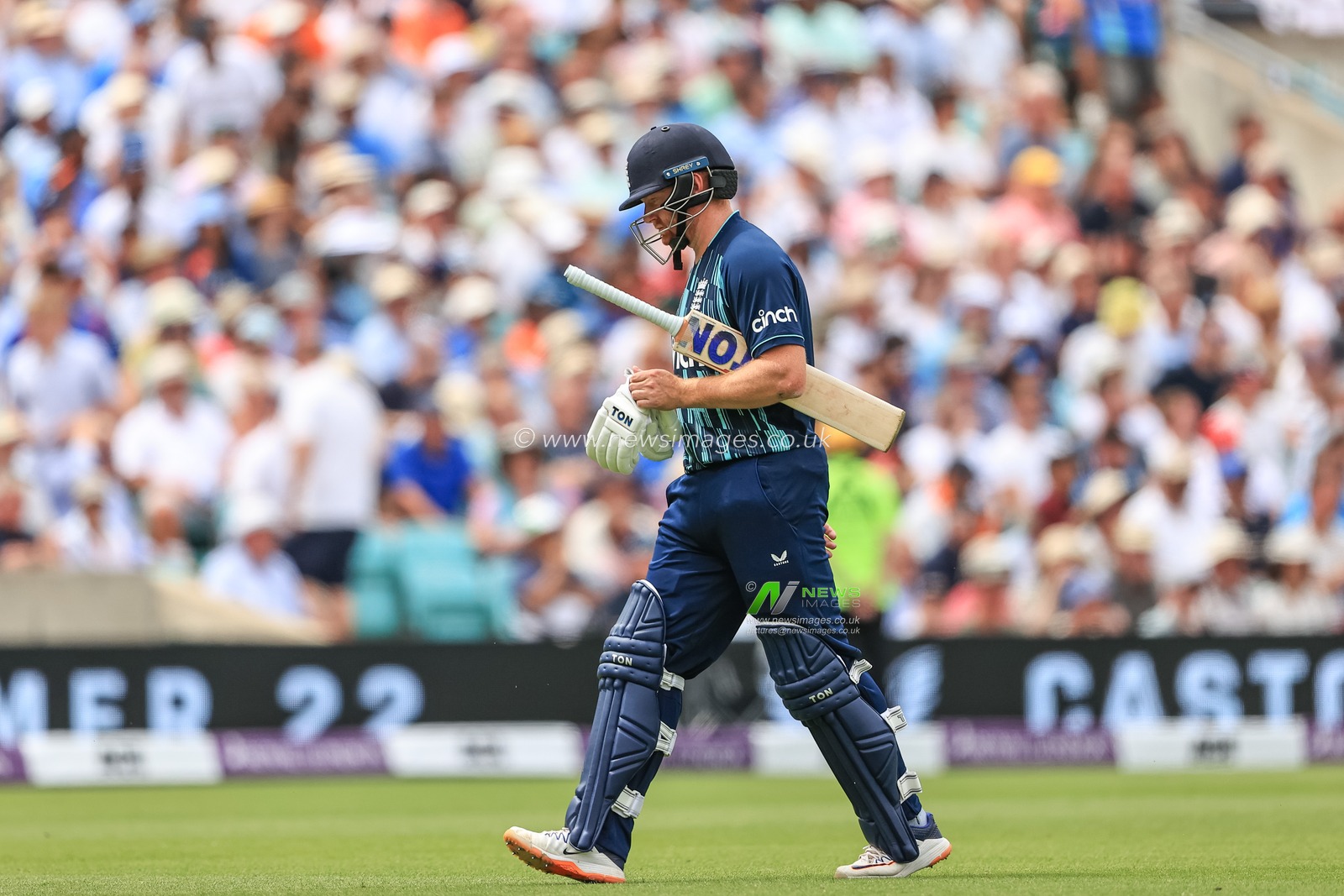 Jonny Bairstow of England leaves the field after Rishabh Pant of India catches him out