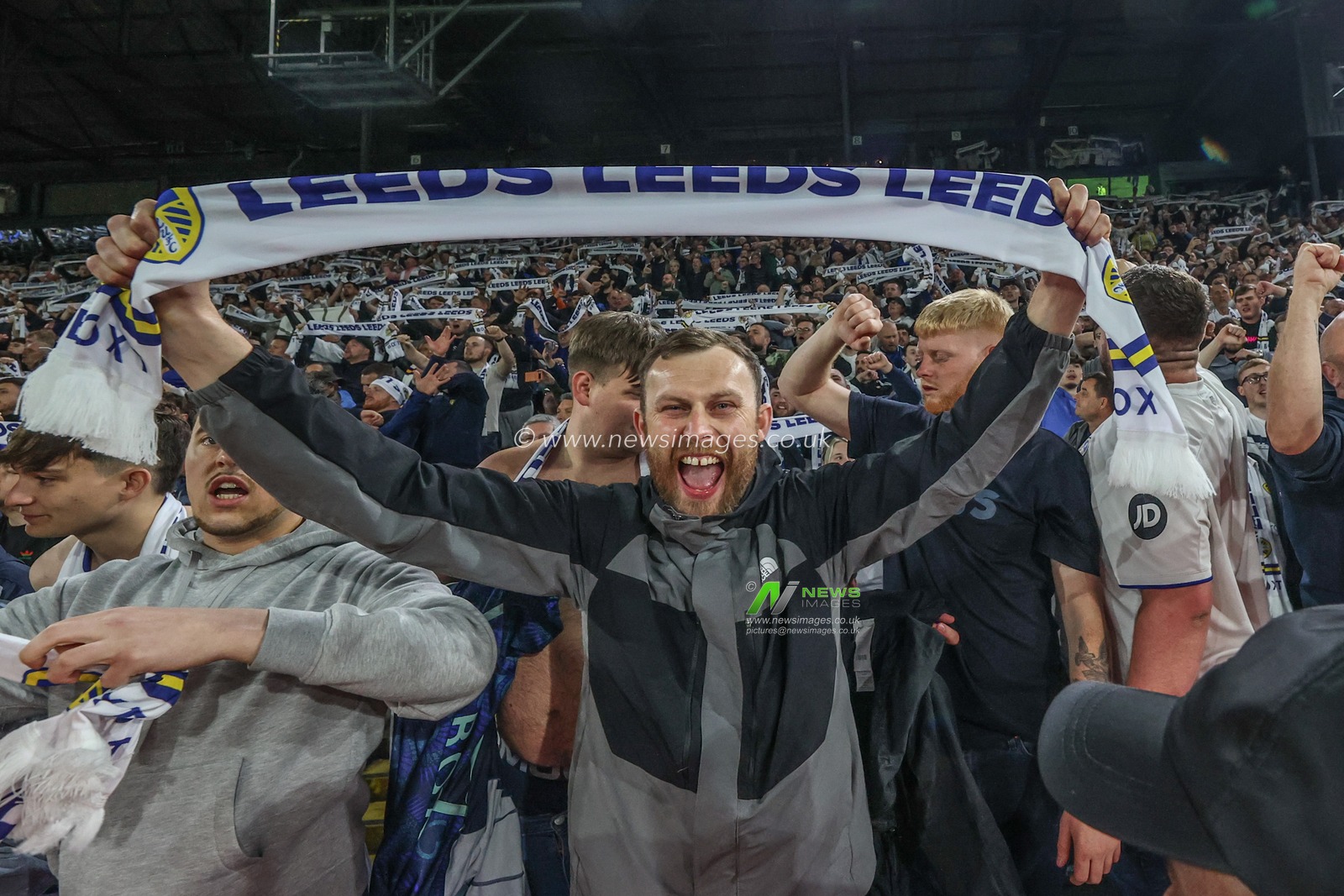 Leeds fans go ballistic as they win to go through to Wembley during the Sky Bet Championship Play-off Semi Final Second Leg Leeds United vs Norwich City at Elland Road, Leeds, United Kingdom, 16th May 2024

(Photo by Mark Cosgrove/News Images)