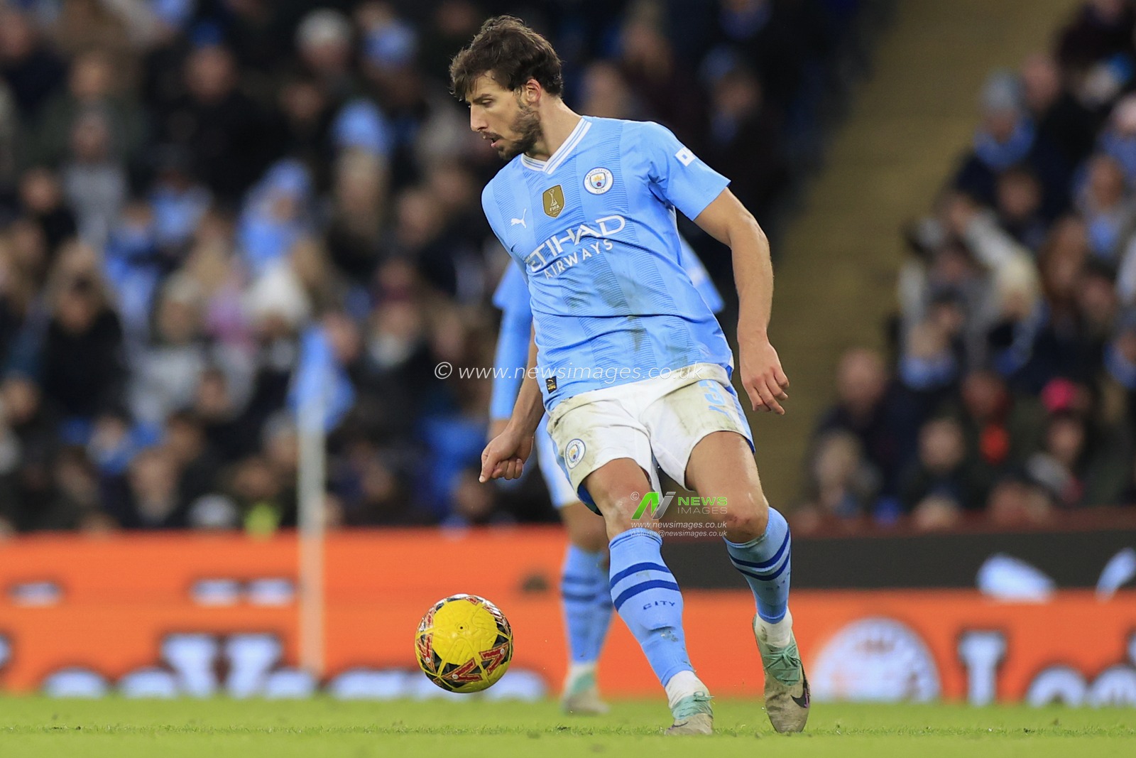 Ruben Dias of Manchester City controls the ball during the FA Cup Third Round match Manchester City vs Huddersfield Town at Etihad Stadium, Manchester, United Kingdom, 7th January 2024

(Photo by Conor Molloy/News Images)
