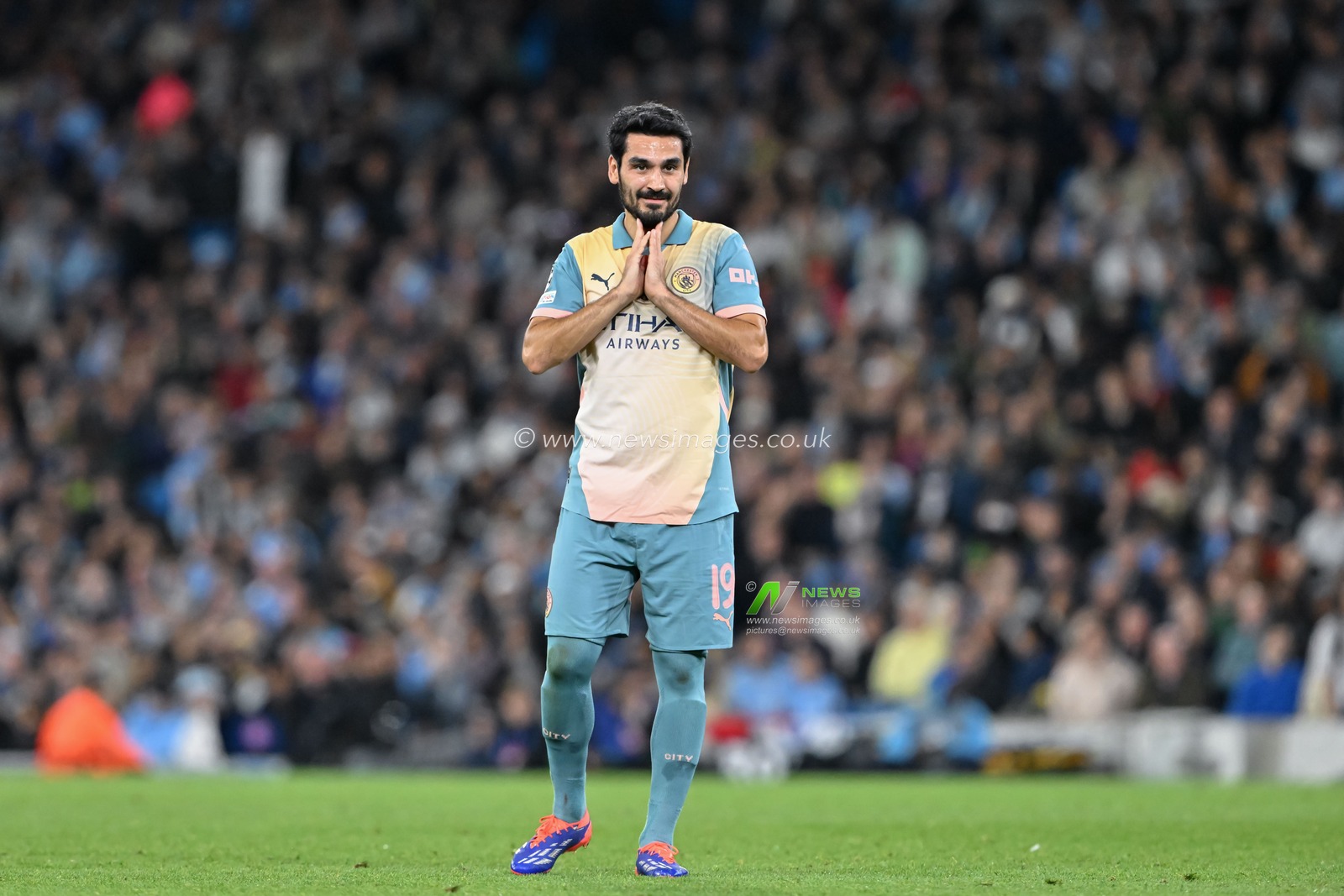 Mehdi Taremi of Manchester City reacts during the UEFA Champions League league stage match Manchester City vs Inter Milan at Etihad Stadium, Manchester, United Kingdom, 18th September 2024

(Photo by Cody Froggatt/News Images)