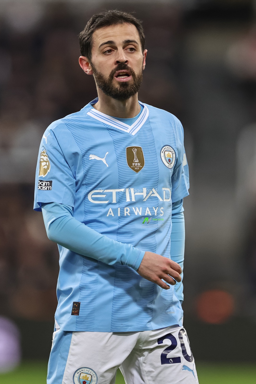 Bernardo Silva of Manchester City in during the Premier League match Newcastle United vs Manchester City at St. James's Park, Newcastle, United Kingdom, 13th January 2024

(Photo by Mark Cosgrove/News Images)