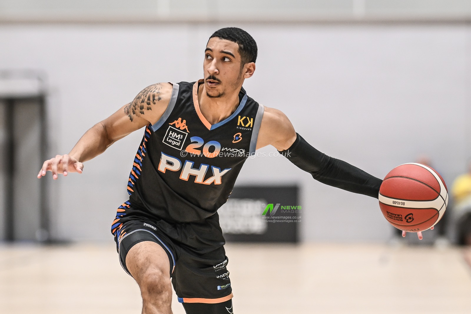 EJ Stephens of Cheshire Phoenix in action during the British Basketball Championship match Cheshire Phoenix vs Leicester Riders at Ellesmere Port Sports Village, Ellesmere Port, United Kingdom, 12th November 2023

(Photo by Craig Thomas/News Images)
