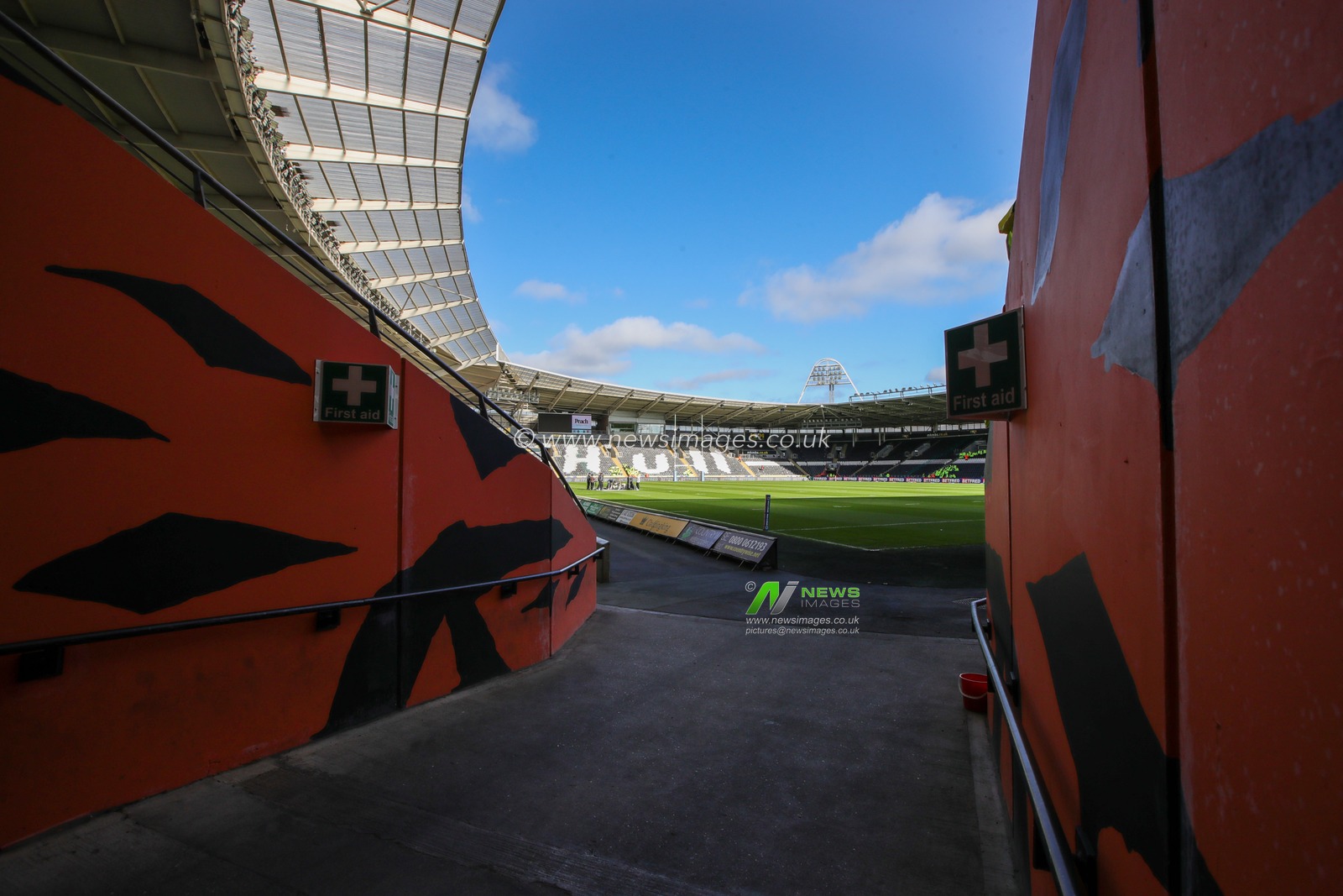 A general view inside The MKM Stadium ahead of the Betfred Super League Round 8 match Hull FC vs Hull KR at MKM Stadium, Hull, United Kingdom, 7th April 2023

(Photo by James Heaton/News Images)