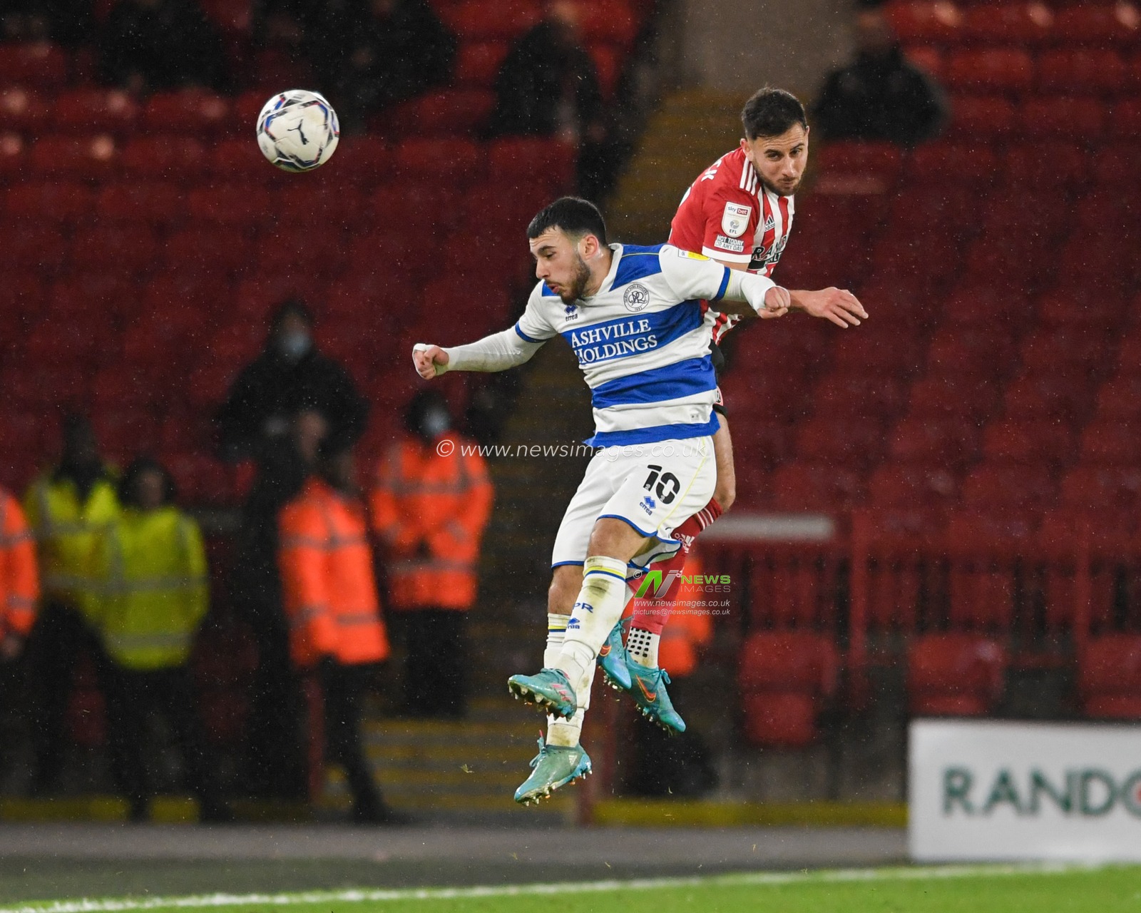 George Baldock #2 of Sheffield United clears the ball