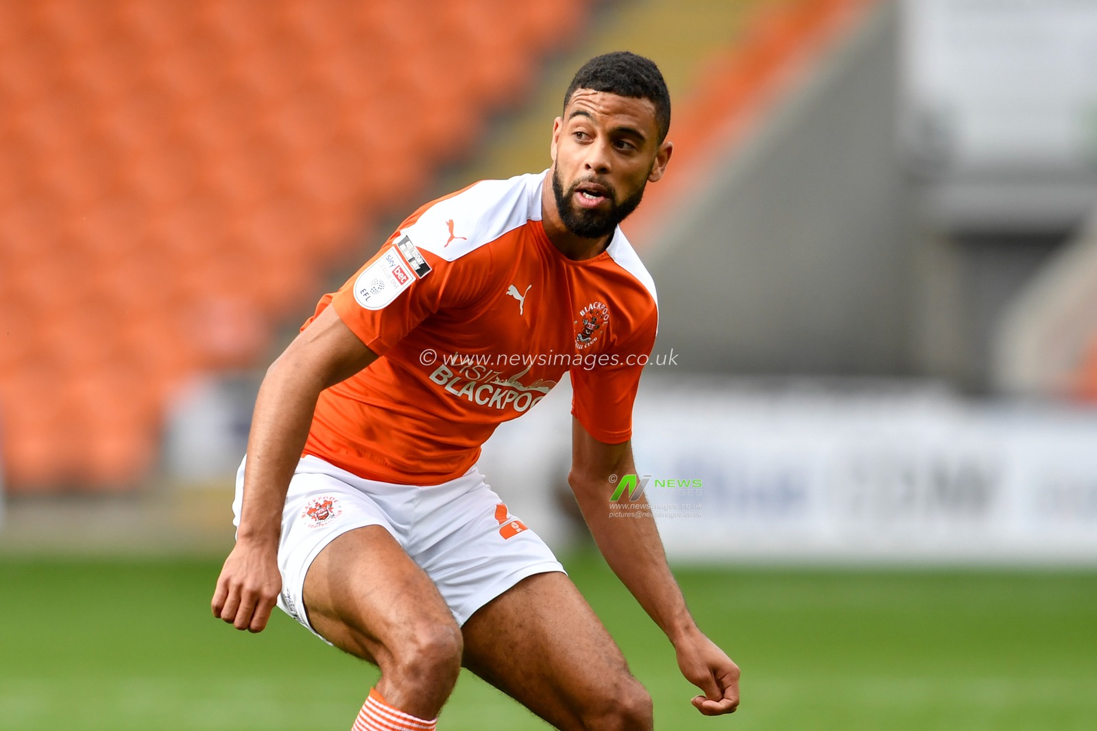 Christopher Hamilton (22) of Blackpool in action during the game
