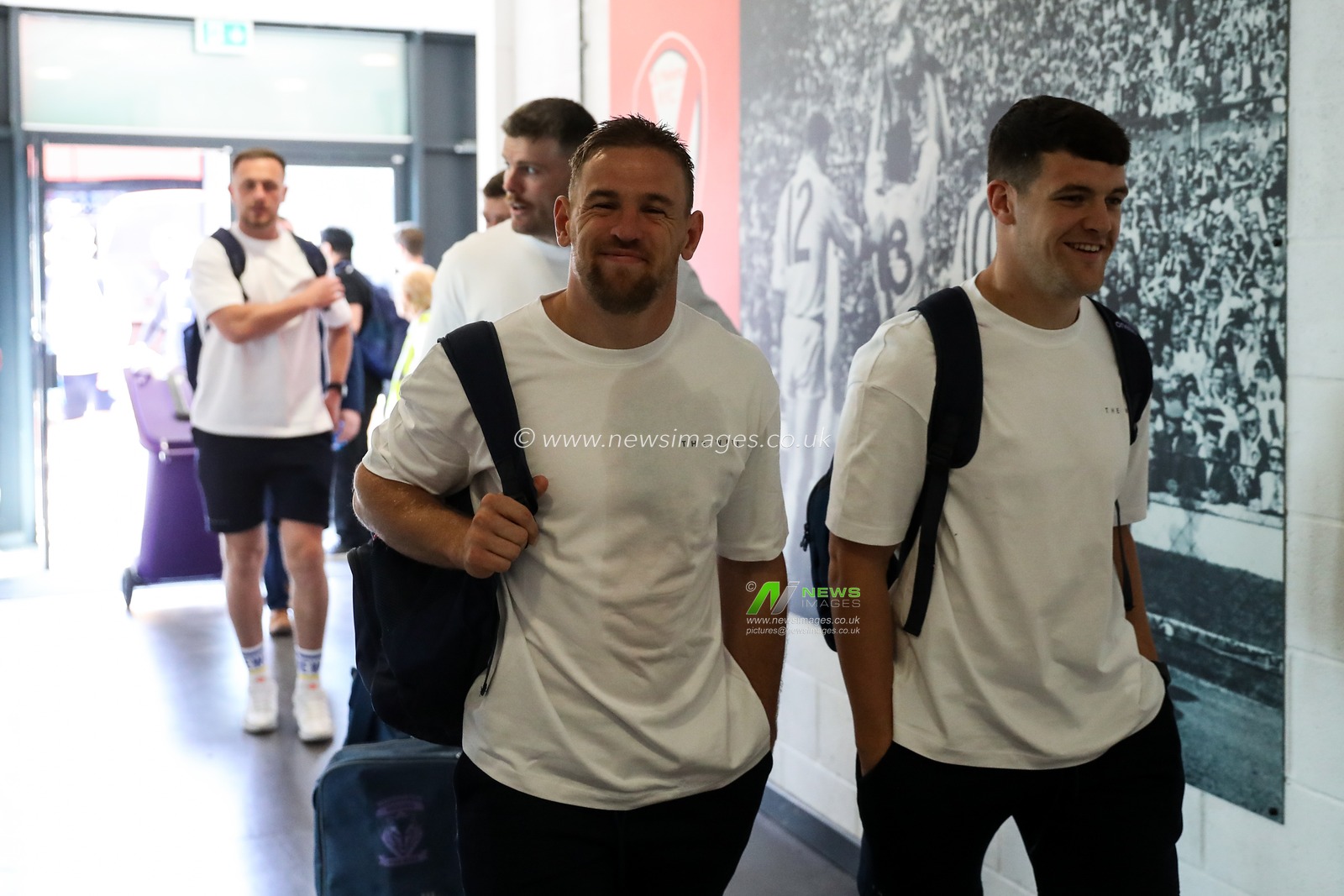 Matt Dufty of Warrington Wolves arrives ahead of the Betfred Challenge Cup Semi-final match Warrington Wolves vs Leigh Leopards at Totally Wicked Stadium, St Helens, United Kingdom, 11th May 2025

(Photo by Gareth Evans/News Images)