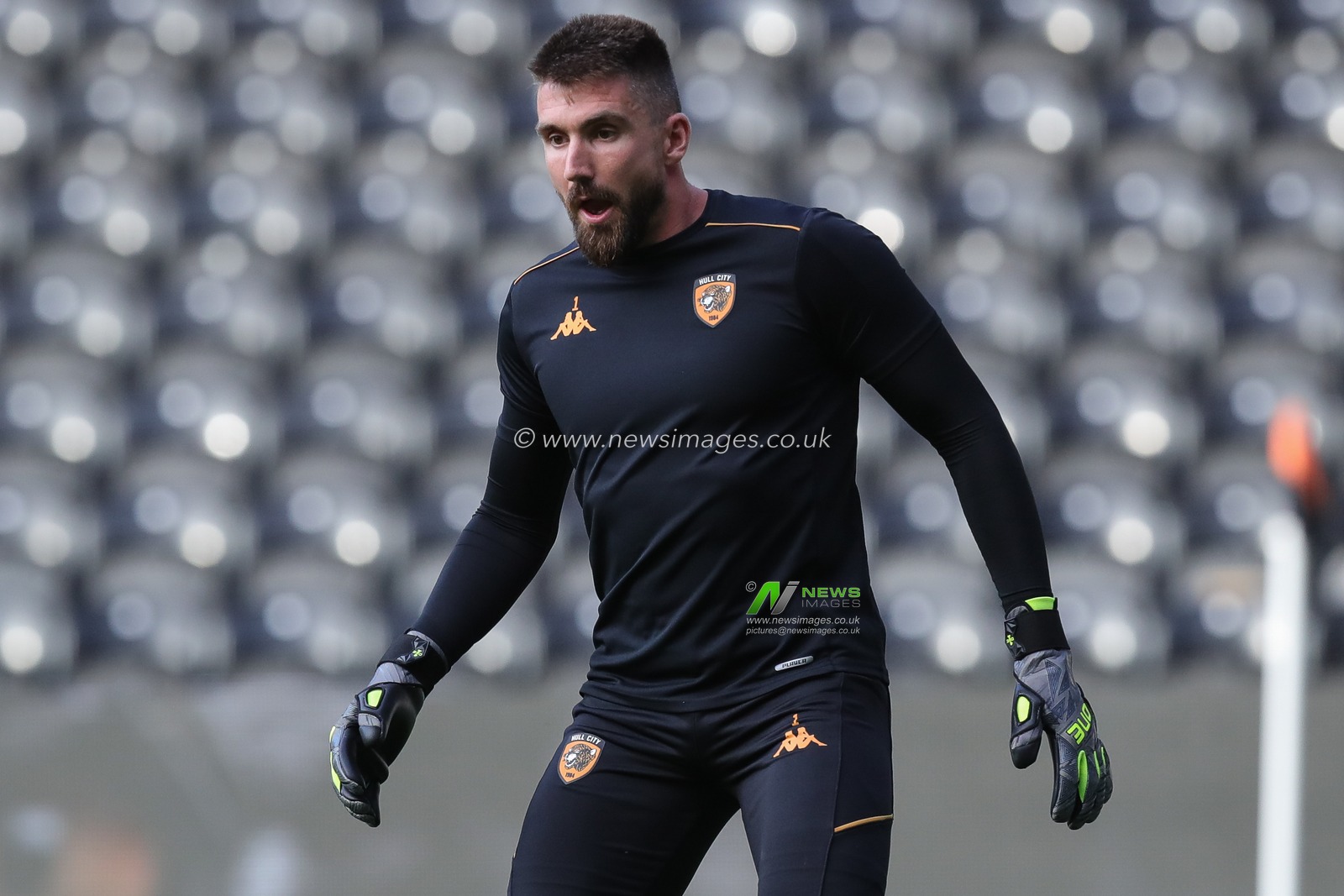 Matt Ingram #1 of Hull City during the pre match warm up ahead of the Pre-season friendly match Hull City vs Barnsley at MKM Stadium, Hull, United Kingdom, 18th July 2023

(Photo by James Heaton/News Images)