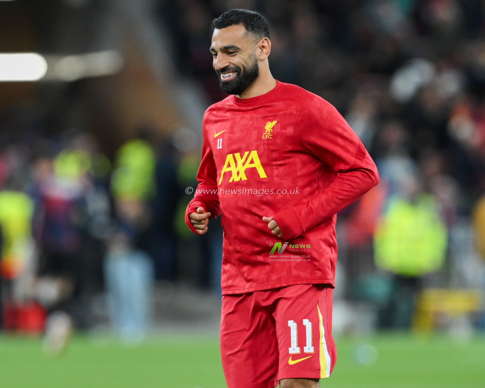 Mohamed Salah of Liverpool warms up prior to the UEFA Champions League  - League Stage match Liverpool vs Bologna at Anfield, Liverpool, United Kingdom, 2nd October 2024

(Photo by Craig Thomas/News Images)