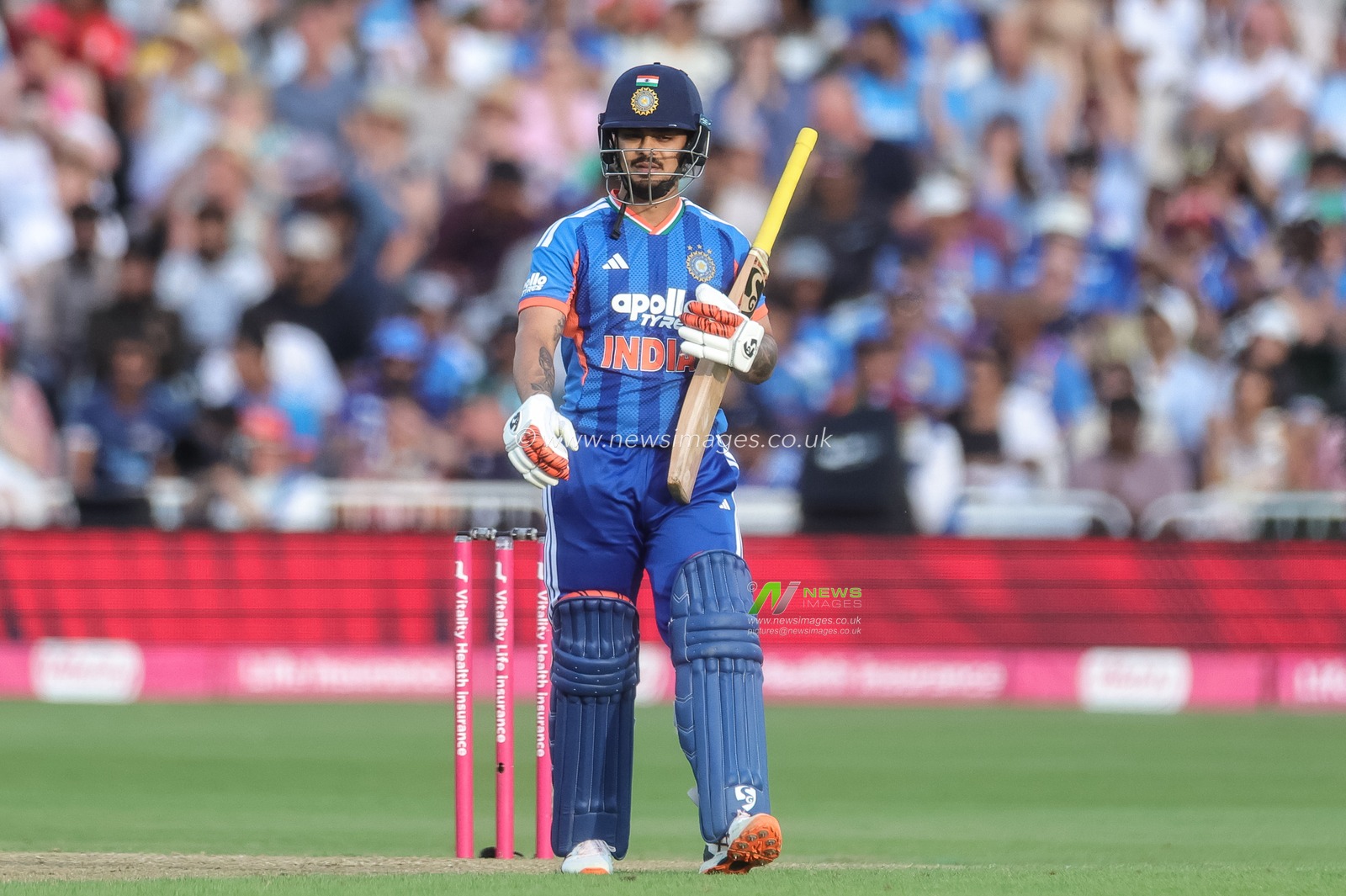Ishan Kishan of India leaves the field of play after being dismissed during the Third Vitality T20 International match England vs India at Trent Bridge, Nottingham, United Kingdom on 07 July 2026

(Photo by Mark Cosgrove/News Images)