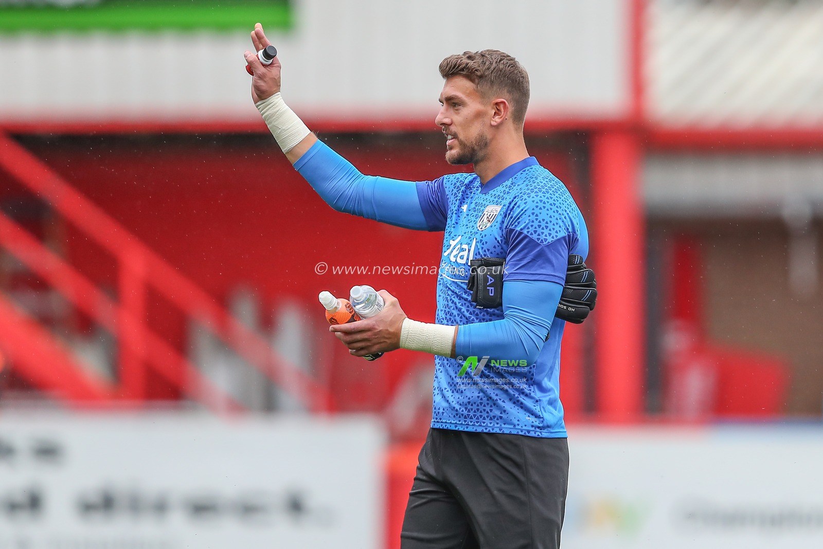 Alex Palmer #24 of West Bromwich Albion during the pre-game warm up ahead of the Pre-season friendly match Cheltenham Town vs West Bromwich Albion at The Completely-Suzuki Stadium, Cheltenham, United Kingdom, 18th July 2023

(Photo by Gareth Evans/News Images)