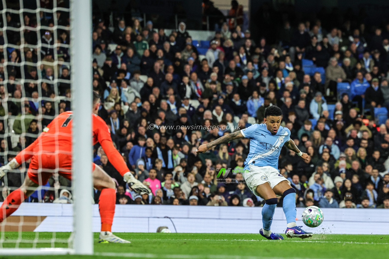 Savino of Manchester City scores to make it 3-0 during the Premier League match Manchester City vs Crystal Palace at Etihad Stadium, Manchester, United Kingdom on 13 May 2026

(Photo by Mark Cosgrove/News Images)