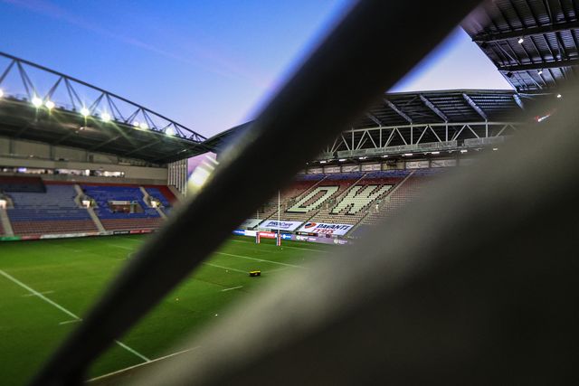 A general view of the Brick Community Stadium ahead of the Betfred Super League round 5 match Wigan Warriors vs York Knights at The Brick Community Stadium, Wigan, United Kingdom on 19 March 2026

(Photo by Alfie Cosgrove/News Images)