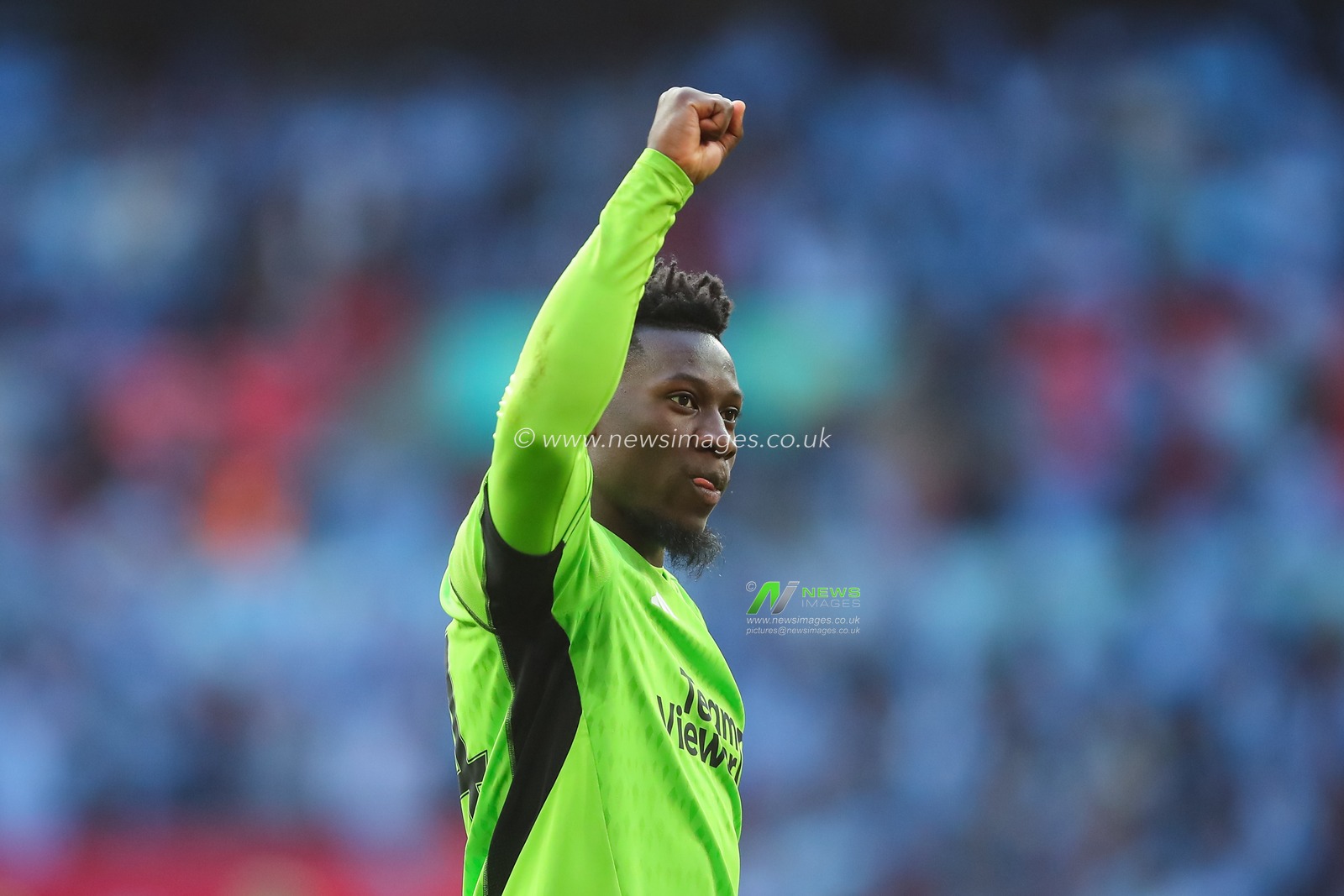 AndrÃ© Onana of Manchester United celebrates the full time result, during the Emirates FA Cup Semi-Final match Coventry City vs Manchester United at Wembley Stadium, London, United Kingdom, 21st April 2024

(Photo by Gareth Evans/News Images)