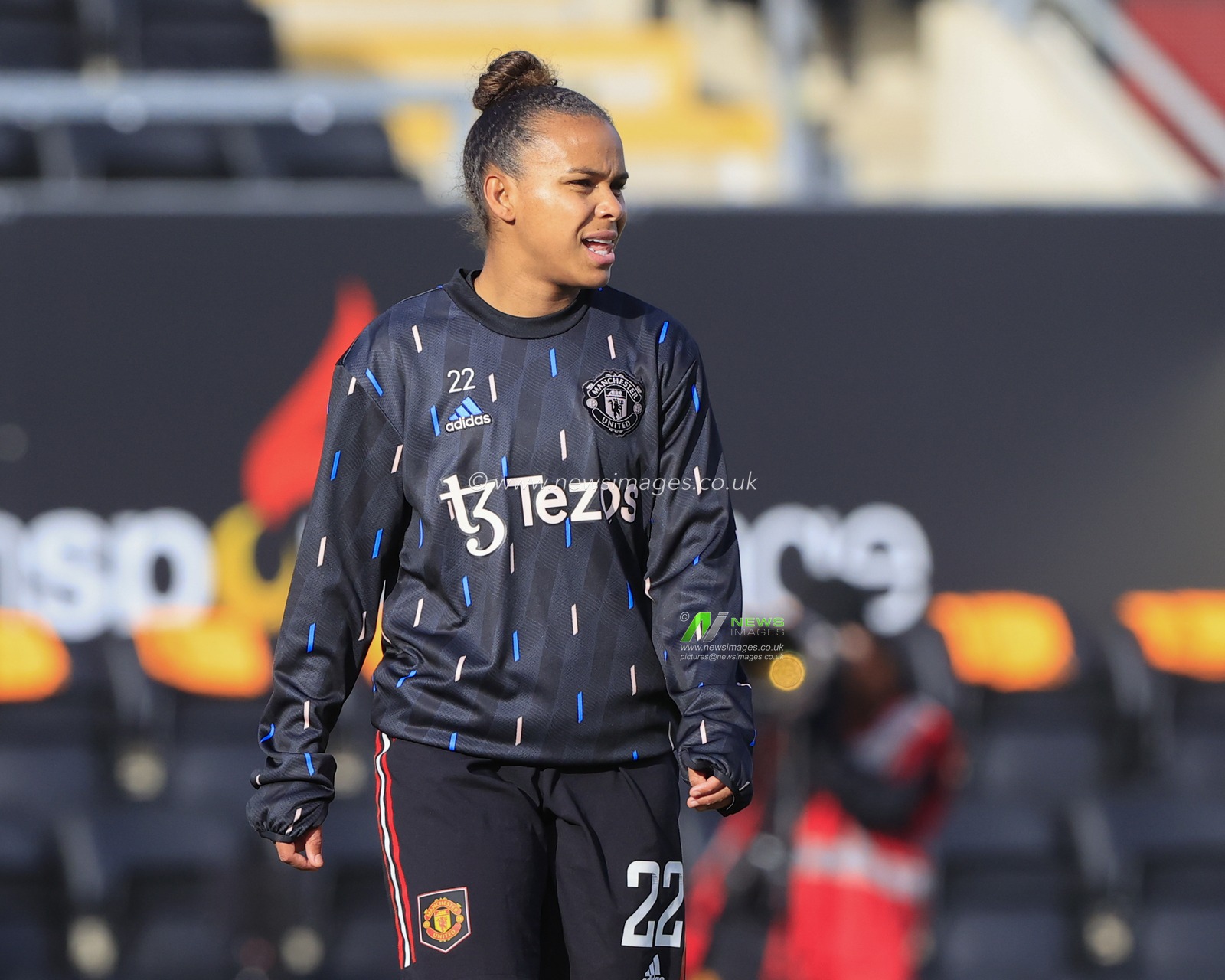 Nikita Parris #22 of Manchester United warms up for the The FA Women's Super League match Manchester United Women vs Everton Women at Leigh Sports Village, Leigh, United Kingdom, 5th February 2023

(Photo by Conor Molloy/News Images)