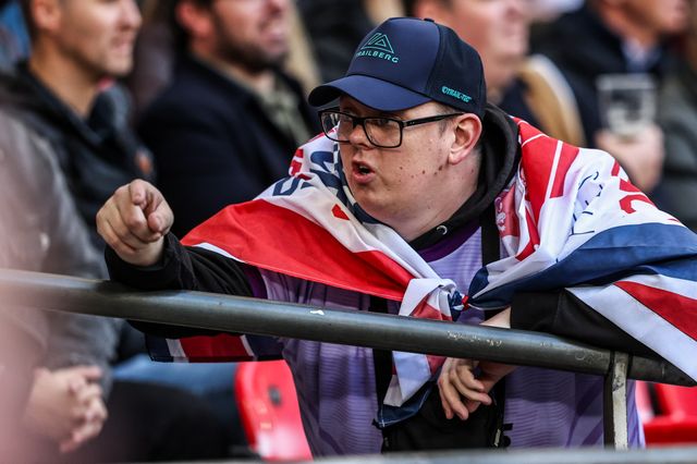 England fans during the The Ashes Series 2025 England vs Australia at Wembley Stadium, London, United Kingdom, 25th October 2025

(Photo by Alfie Cosgrove/News Images)