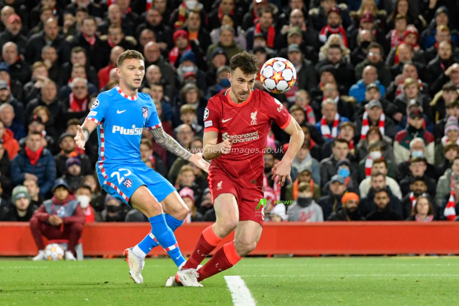 Diogo Jota #20 of Liverpool scores a goal to make it 1-0