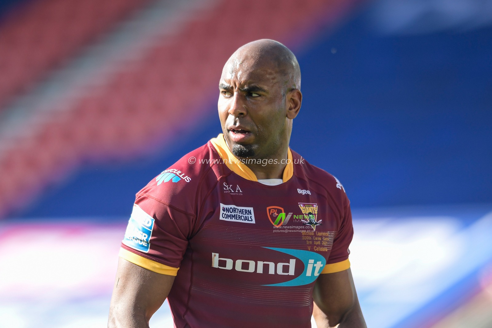 Michael Lawrence (10) of Huddersfield Giants in action during the game