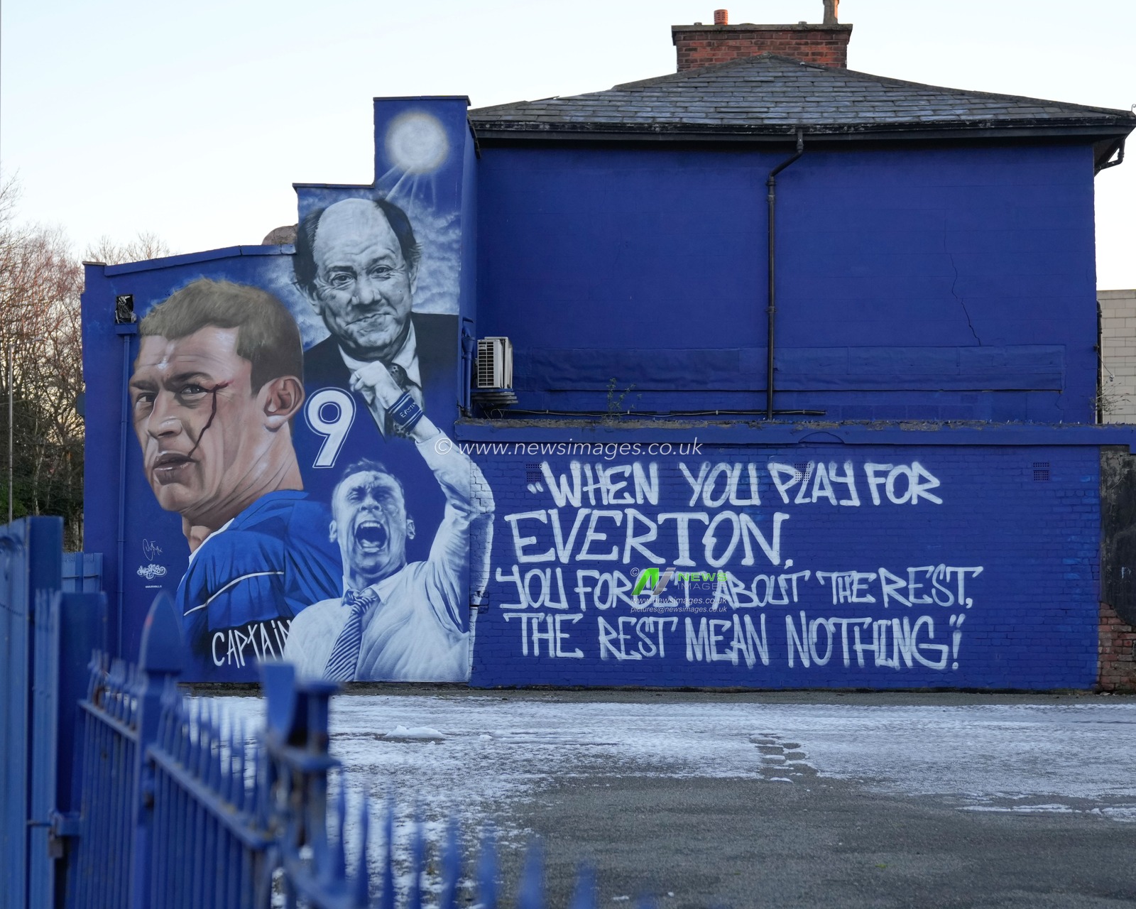 A general view of Duncan Fergusonâ€™s mural, during the Emirates FA Cup Third Round Replay match Everton vs Crystal Palace at Goodison Park, Liverpool, United Kingdom, 17th January 2024

(Photo by Steve Flynn/News Images)