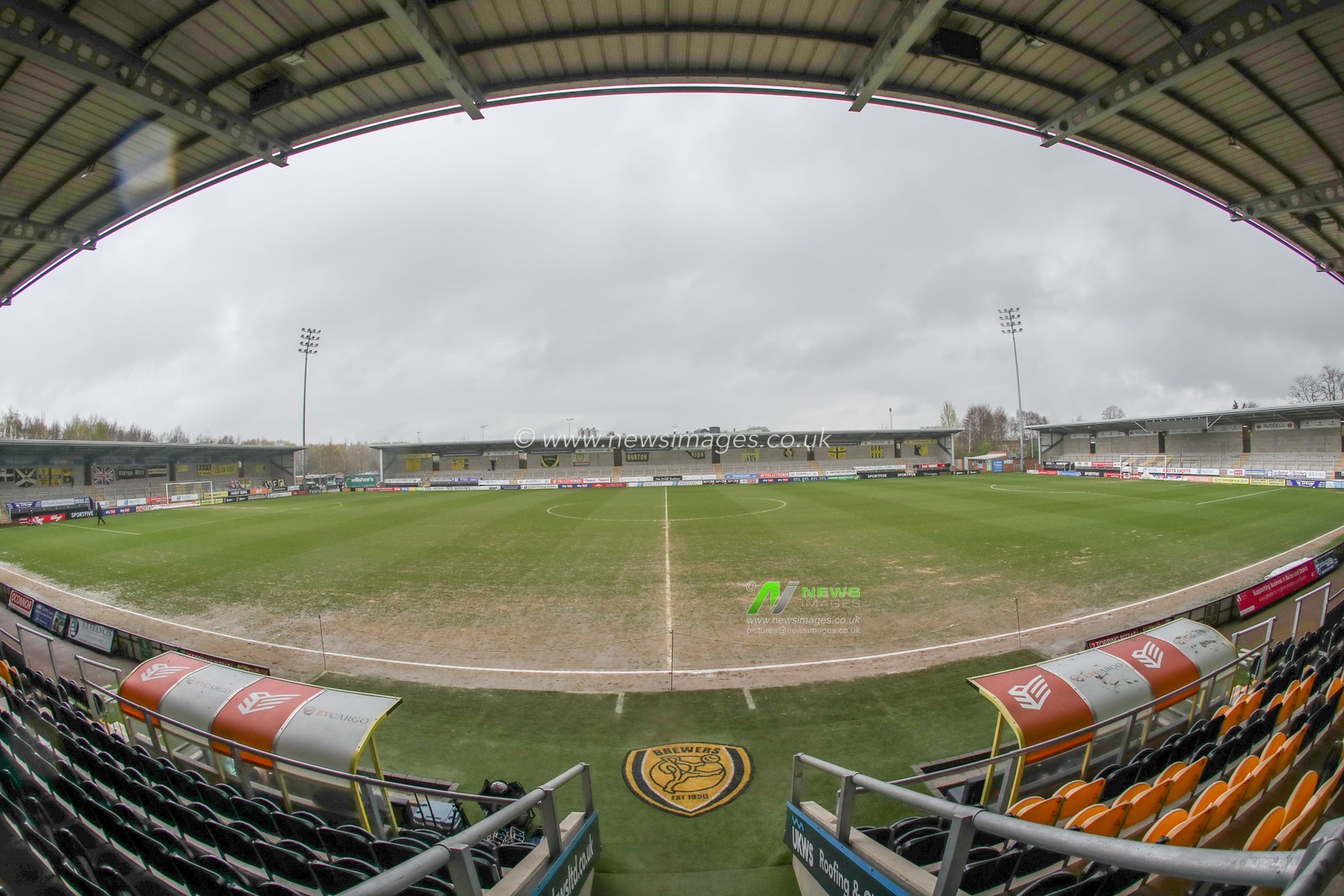 A general view of the Pirelli Stadium during the Sky Bet League 1 match Burton Albion vs Barnsley at Pirelli Stadium, Burton upon Trent, United Kingdom, 1st April 2024

(Photo by Alfie Cosgrove/News Images)