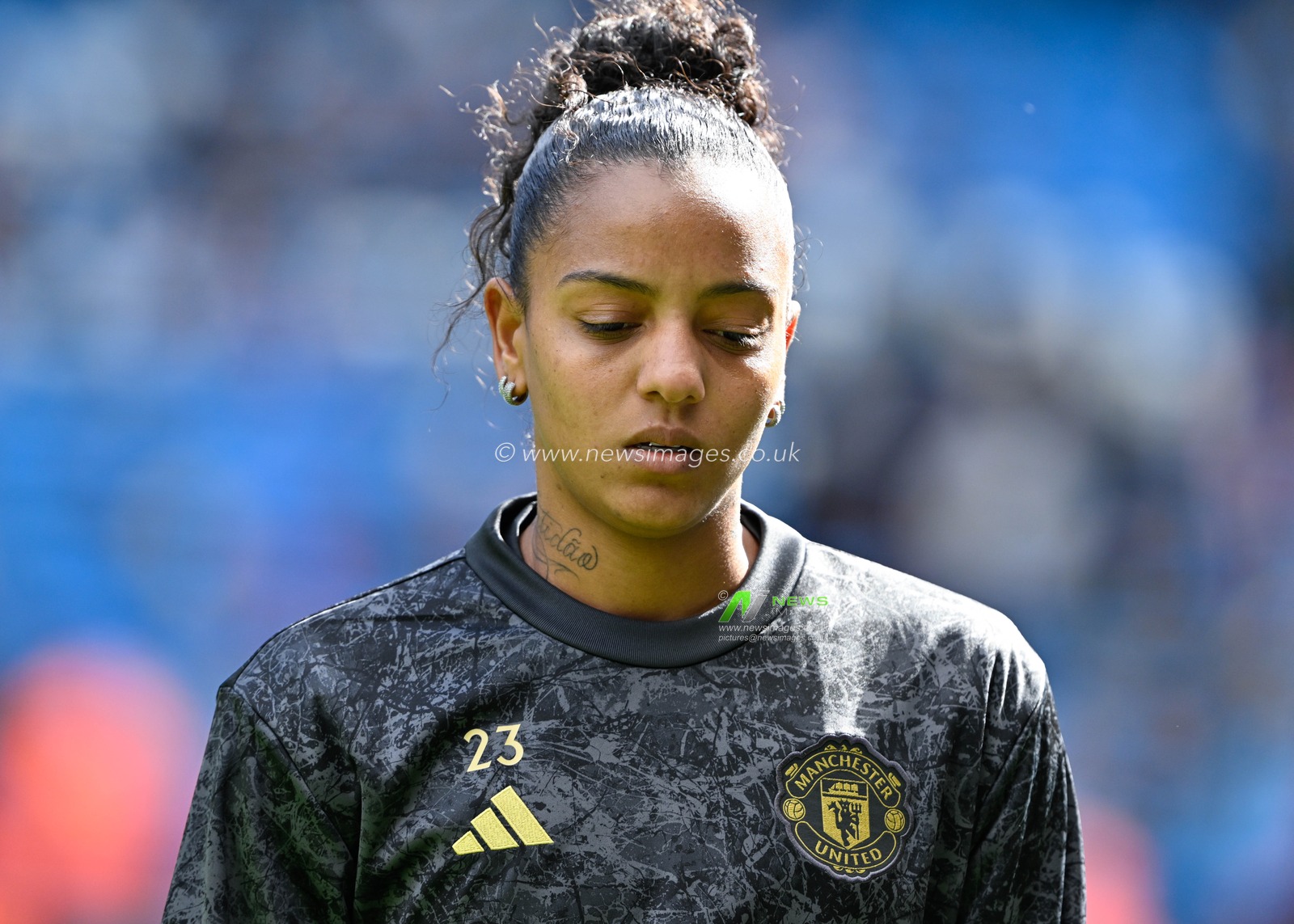 Geyse of Manchester United Women warms up ahead of the match, during the The FA Women's Super League match Manchester City Women vs Manchester United Women at Etihad Stadium, Manchester, United Kingdom, 23rd March 2024

(Photo by Cody Froggatt/News Images)