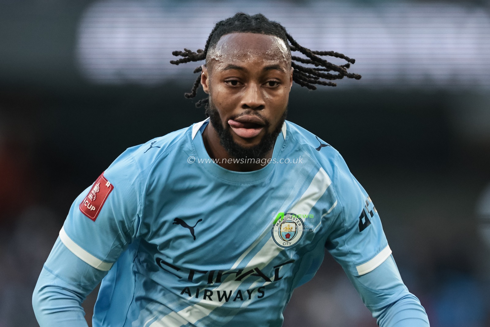 Antoine Semenyo of Manchester City during the Emirates FA Cup Third Round match Manchester City vs Exeter City at Etihad Stadium, Manchester, United Kingdom, 10th January 2026

(Photo by Mark Cosgrove/News Images)