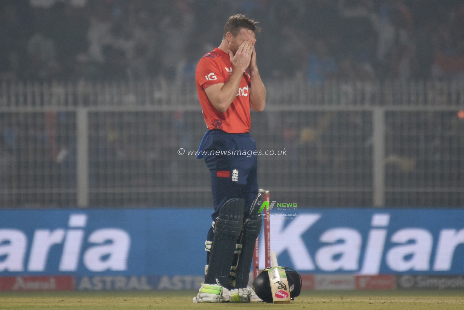 England's captain Jos Buttler  after his dismissal during the first Twenty20 international cricket match between India and England at the Eden Gardens in Kolkata on January 22, 2025.Pictures by Debajyoti Chakraborty.(Photo: Debajyoti Chakraborty/News Images)