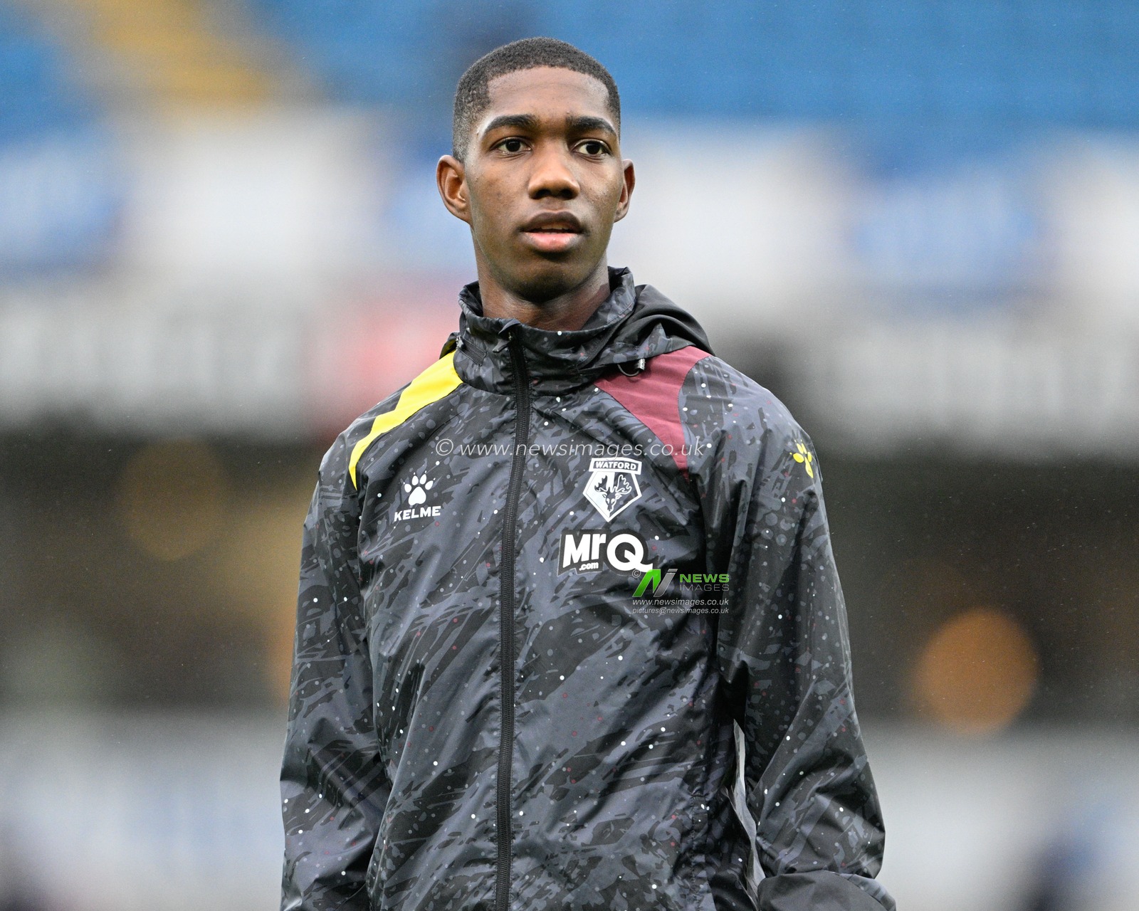 Yaser Asprilla 18# of Watford Football Club warms up ahead of the match, during the Sky Bet Championship match Blackburn Rovers vs Watford at Ewood Park, Blackburn, United Kingdom, 23rd December 2023

(Photo by Cody Froggatt/News Images)