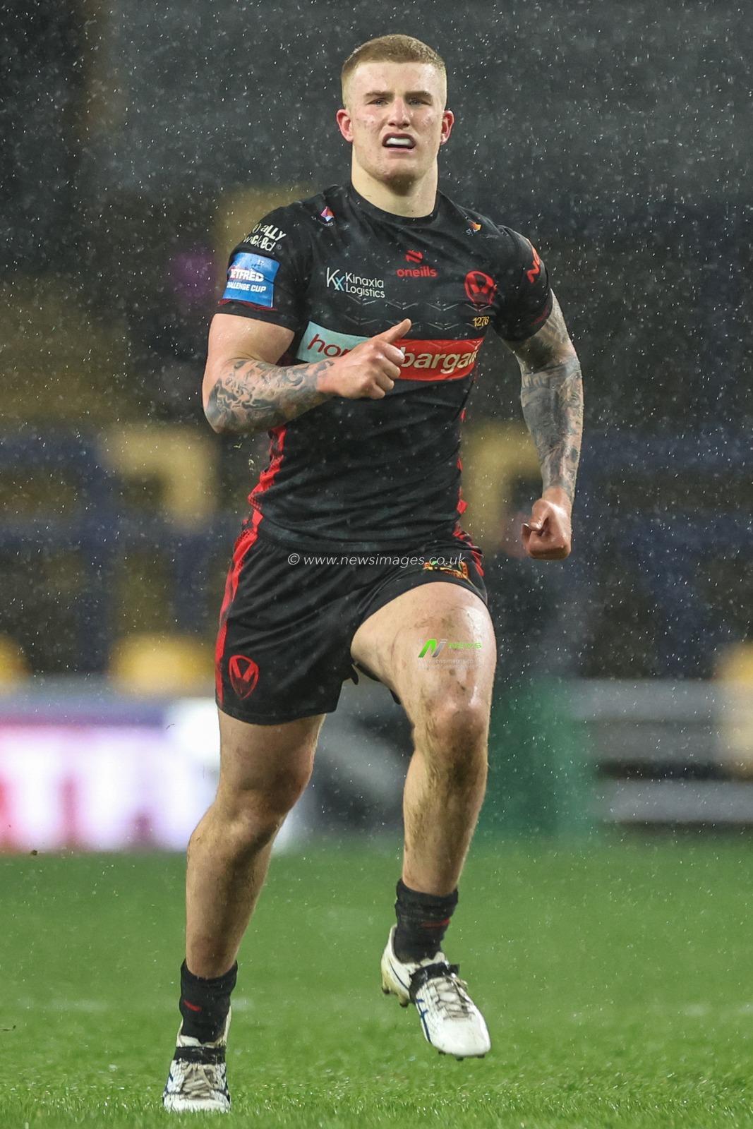George Delaney of St. Helens during the Betfred Challenge Cup Sixth Round match Leeds Rhinos vs St Helens at Headingley Stadium, Leeds, United Kingdom, 22nd March 2024

(Photo by Mark Cosgrove/News Images)