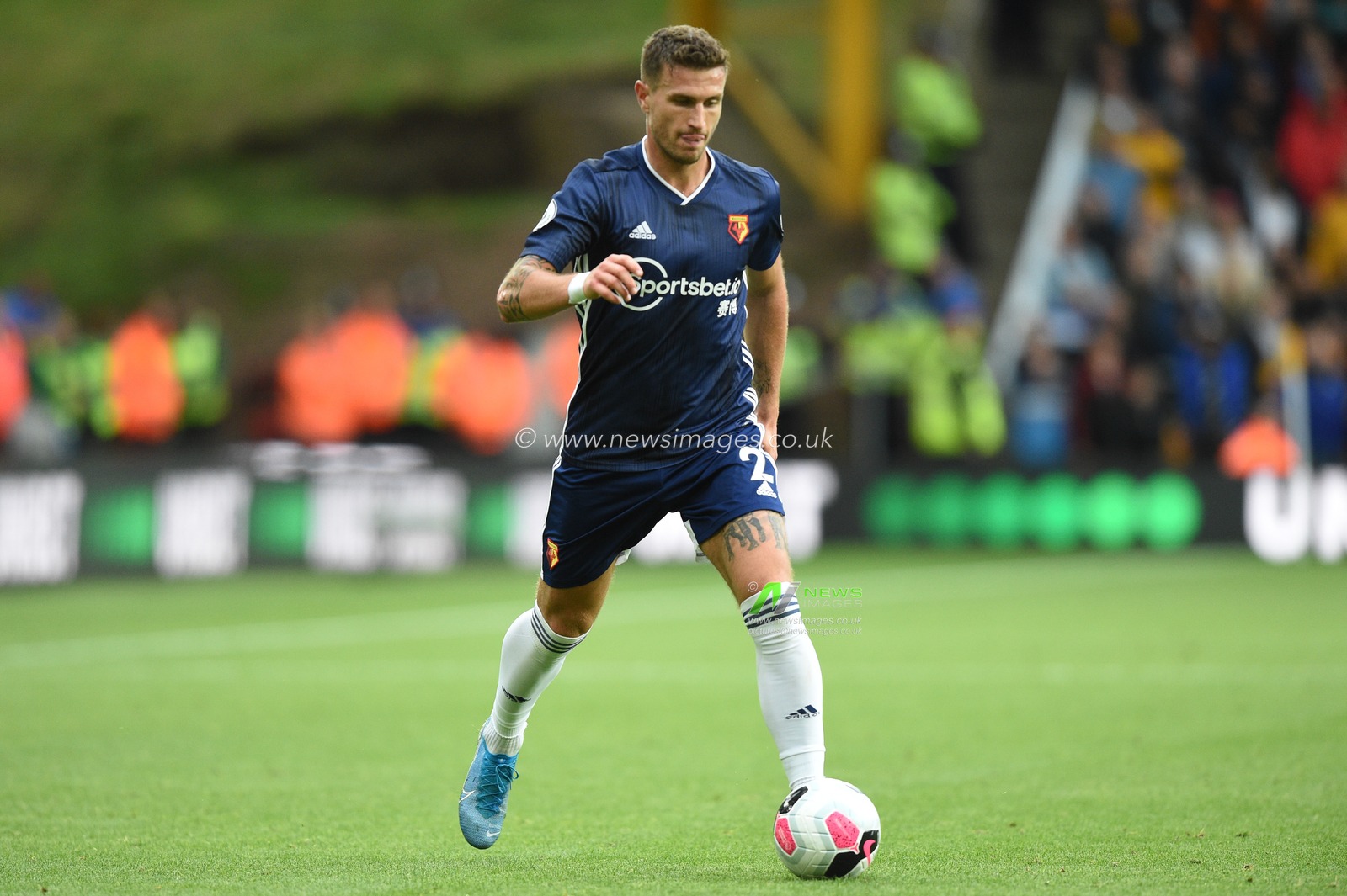28th September 2019, Molineux, Wolverhampton, England; Premier League, Wolverhampton Wanderers v Watford : Daryl Janmaat (2) of Watford in action during the game

Credit: Richard Long/News Images