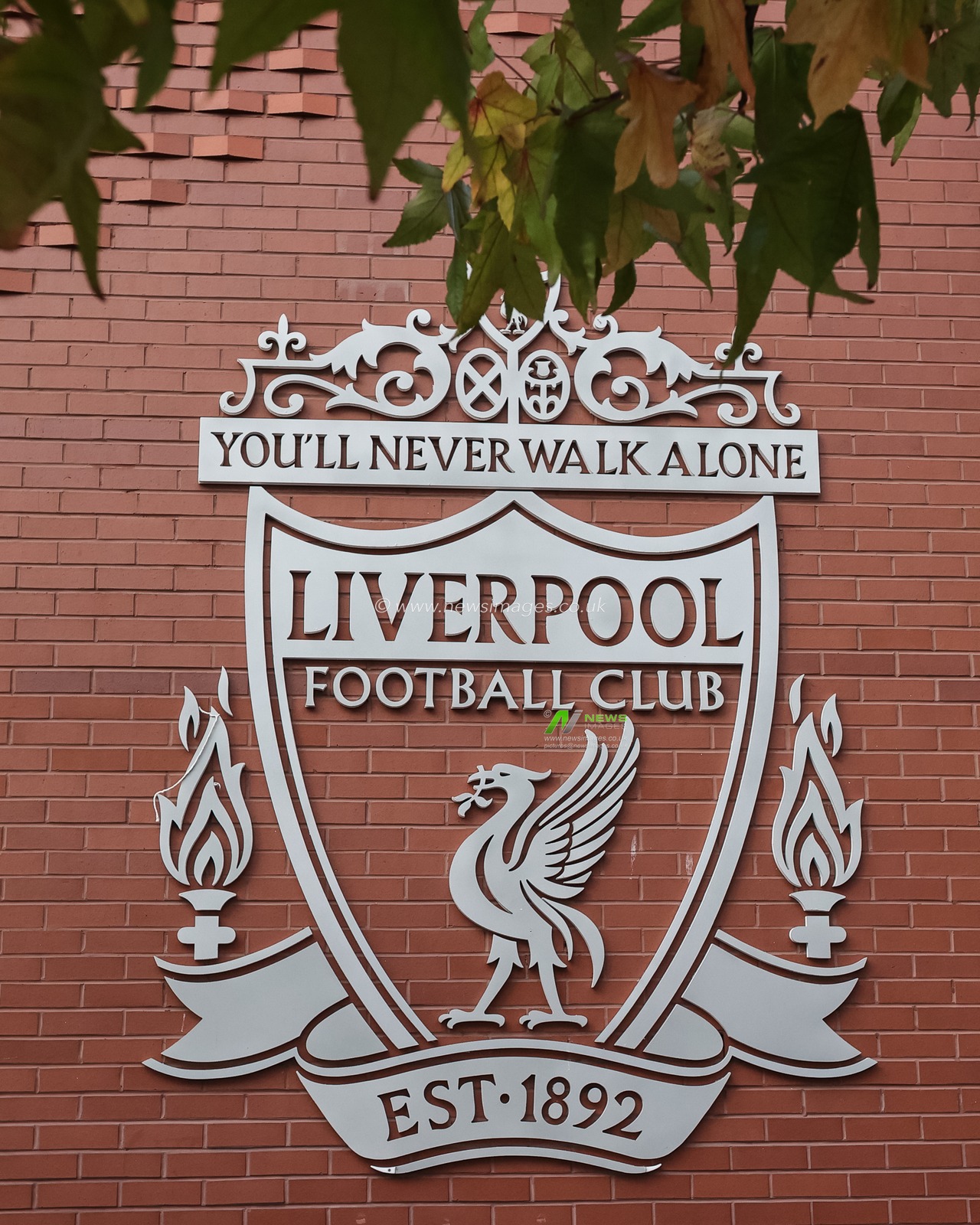 Liverpool FC badge during the UEFA Champions League, League Stage Liverpool vs Atletico Madrid at Anfield, Liverpool, United Kingdom, 17th September 2025

(Photo by Alfie Cosgrove/News Images)
