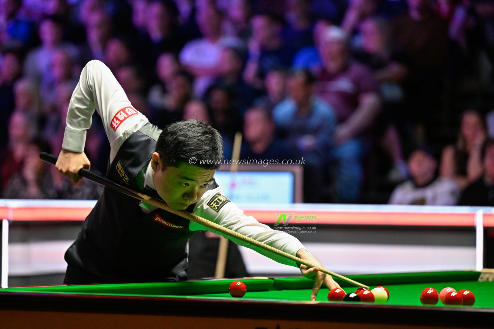 Ding Junhui takes a shot, during the Johnstoneâ€™s Paint Tour Championship at Manchester Central, Manchester, United Kingdom, 3rd April 2024

(Photo by Cody Froggatt/News Images)