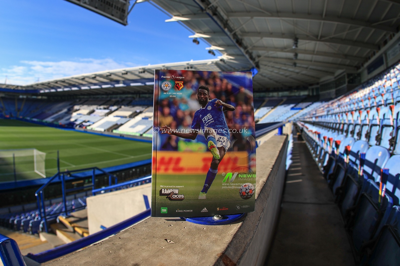 Wilfred Ndidi #25 of Leicester City is on the front cover of todays match day program thatâ€™s in support of Rainbow Laces