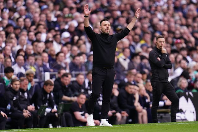 Roberto De Zerbi manager of Tottenham Hotspur during the Premier League match Tottenham Hotspur vs Brighton & Hove Albion at Tottenham Hotspur Stadium, London, United Kingdom on 18 April 2026

(Photo by Harvey Murphy/News Images)