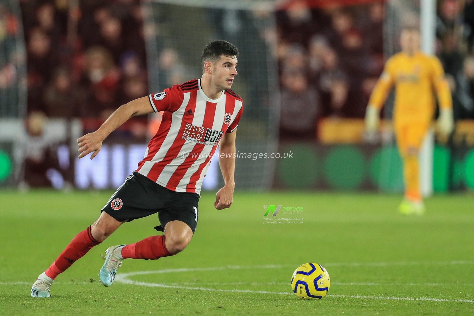 5th December 2019, Bramall Lane, Sheffield, England; Premier League, Sheffield United v Newcastle United : John Egan (12) of Sheffield United with the ball 

Credit: Mark Cosgrove/News Images