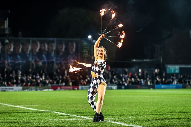 Pre-match entertainment ahead of the Betfred Super League round 5 match Wakefield Trinity vs Leigh Leopards at DIY Kitchens Stadium, Wakefield, United Kingdom on 20 March 2026

(Photo by Alfie Cosgrove/News Images)