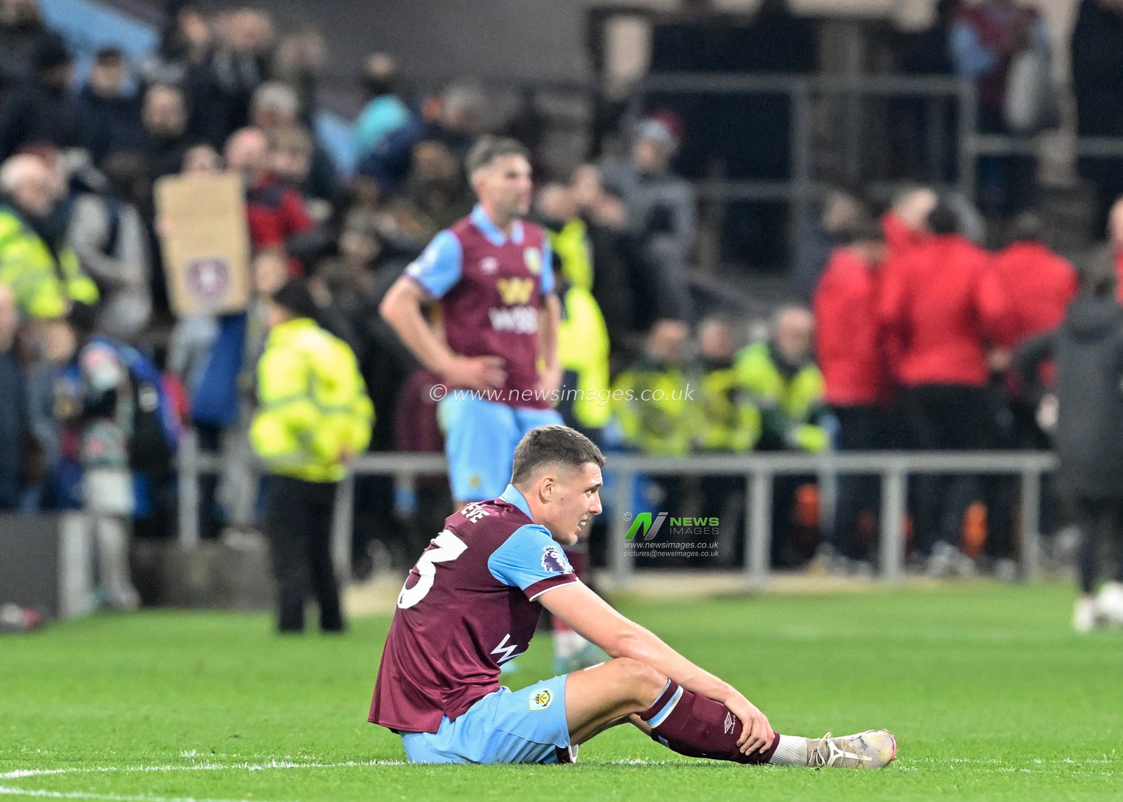 Maxime EstÃ¨ve of Burley reacts to the full time result, during the Premier League match Burnley vs Wolverhampton Wanderers at Turf Moor, Burnley, United Kingdom, 2nd April 2024

(Photo by Cody Froggatt/News Images)